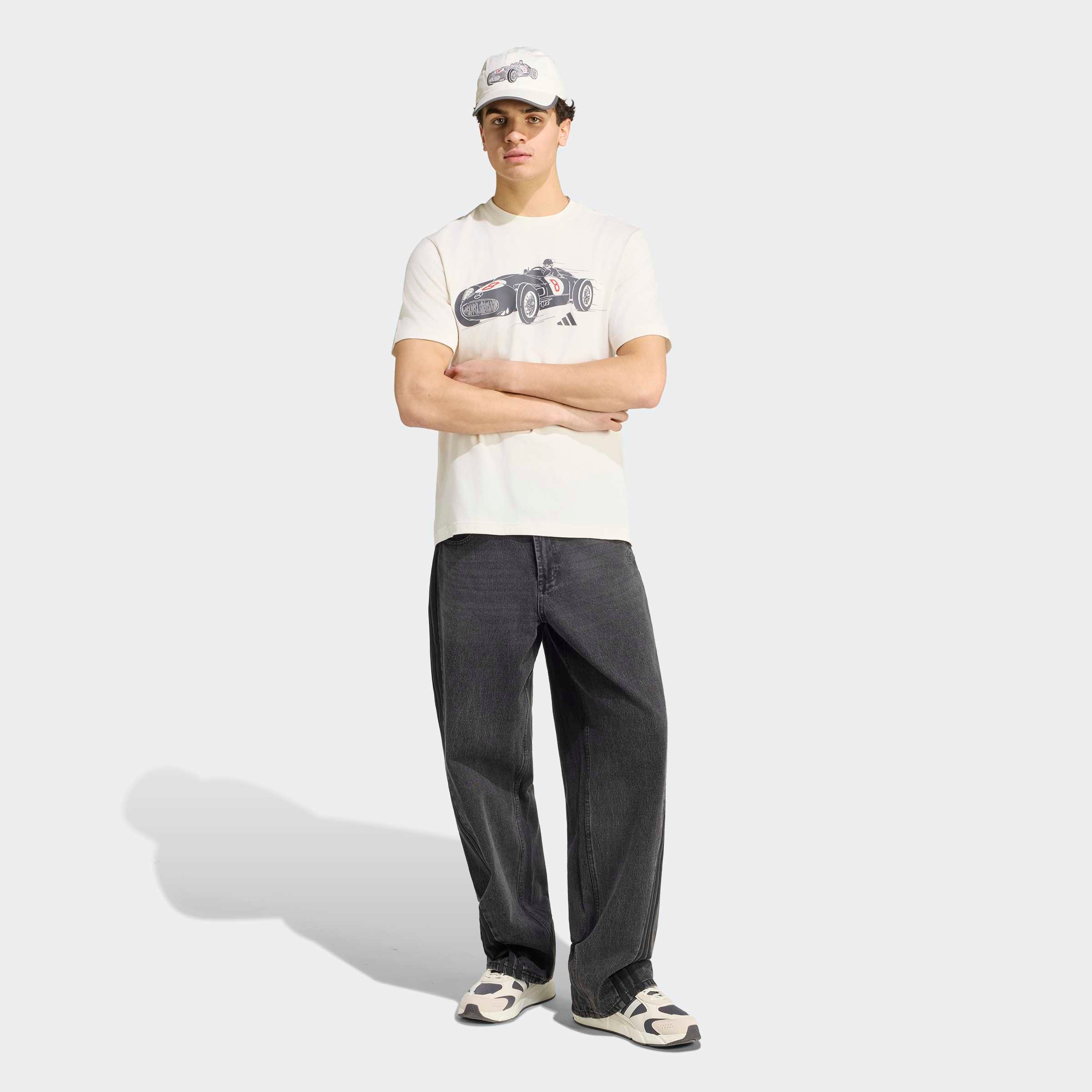 adidas Performance T-shirt »MERCEDES-AMG PETRONAS FORMULA 1 TEAM SILVER ARROWS 1955, GRAFIK« Pour adultes, col rond, sans fermeture, en coton