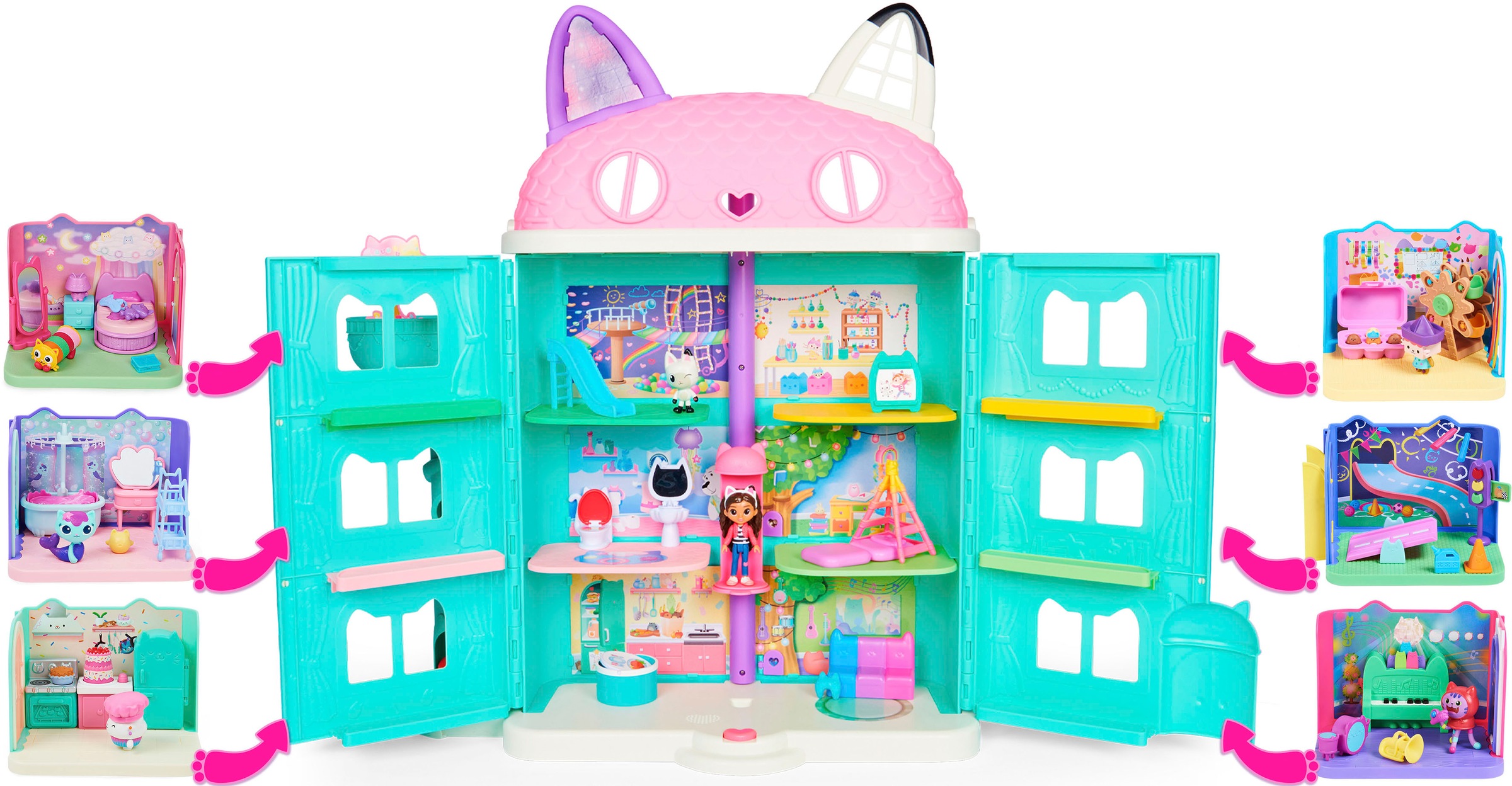 Spin Master Monde de jeu »Gabby's Dollhouse – Deluxe Room – Pillow Cat's Schlafzimmer«