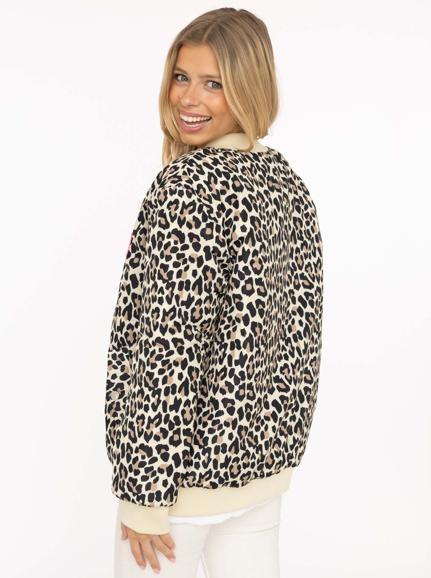 Zwillingsherz Bomberjacke »"Wild Heart"« ohne Kapuze Leomuster, verdeckter Reissverschluss