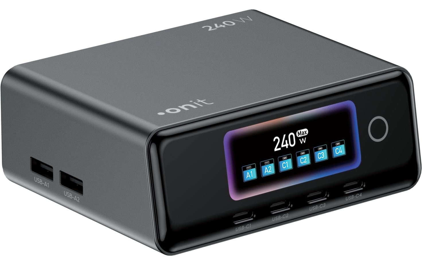 onit Ladestation »Desktop 4C2A 240 W GaN« Leistungsstarkes Tischladegerät mit sechs USB Ports