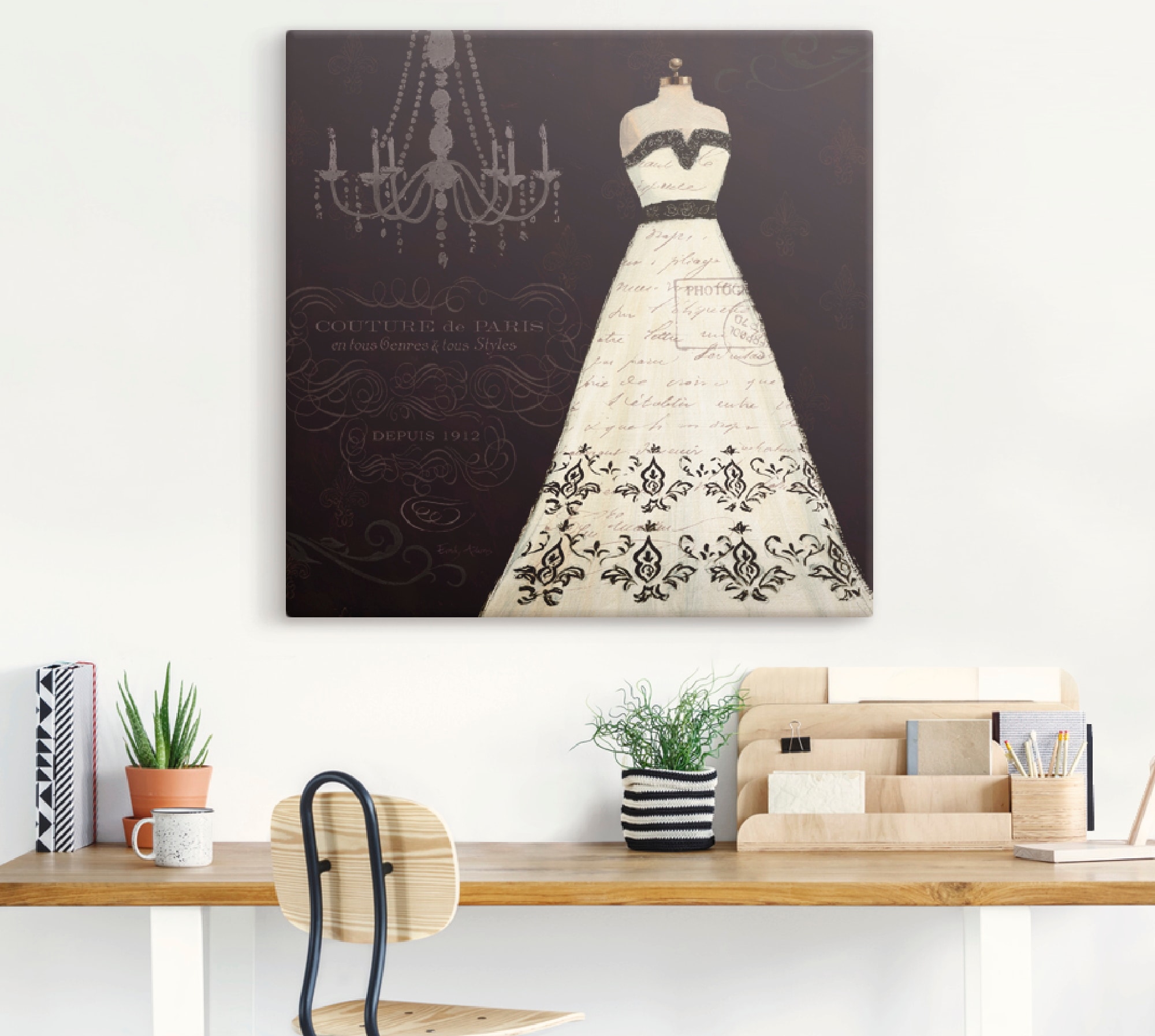 Artland Tableau sur toile »Französisches Modelabel II« 1 cuis tlg. auf Holzrahmen gespannt