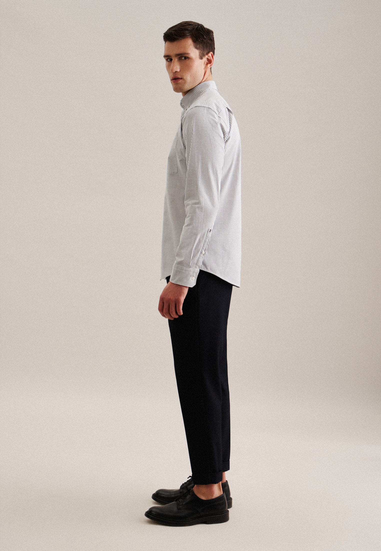 seidensticker Chemise d'affaires »Schwarze Rose« Regular 1/1 Button-Down-Kragen Streifen