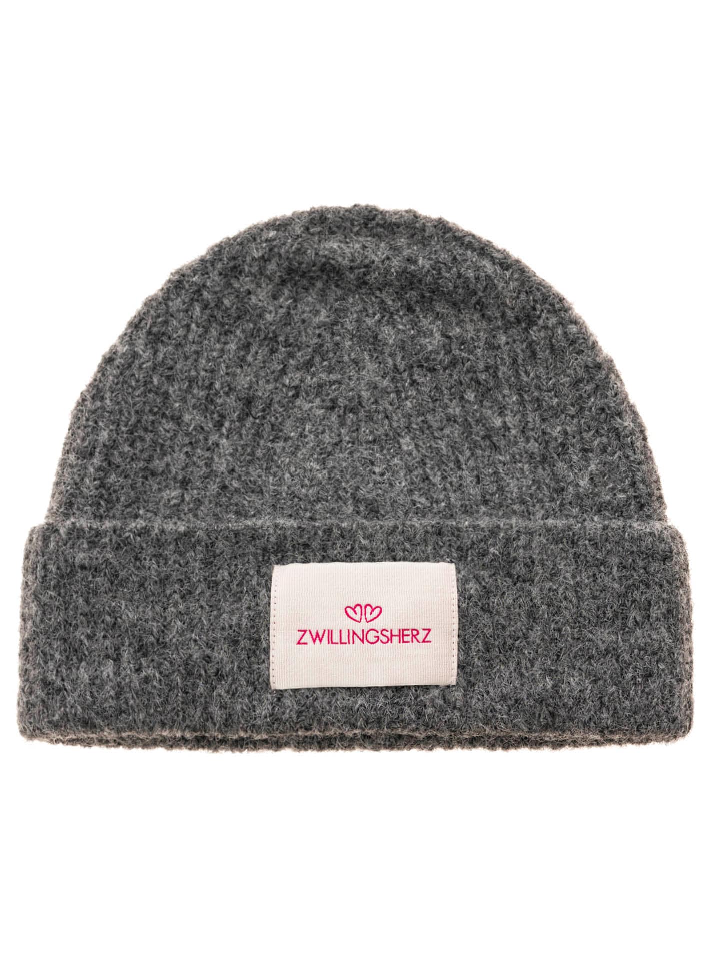 Zwillingsherz Strickmütze »"Zwillingsherz Patch"« gerippt,  mit Wolle und Umschlag, mit Patch