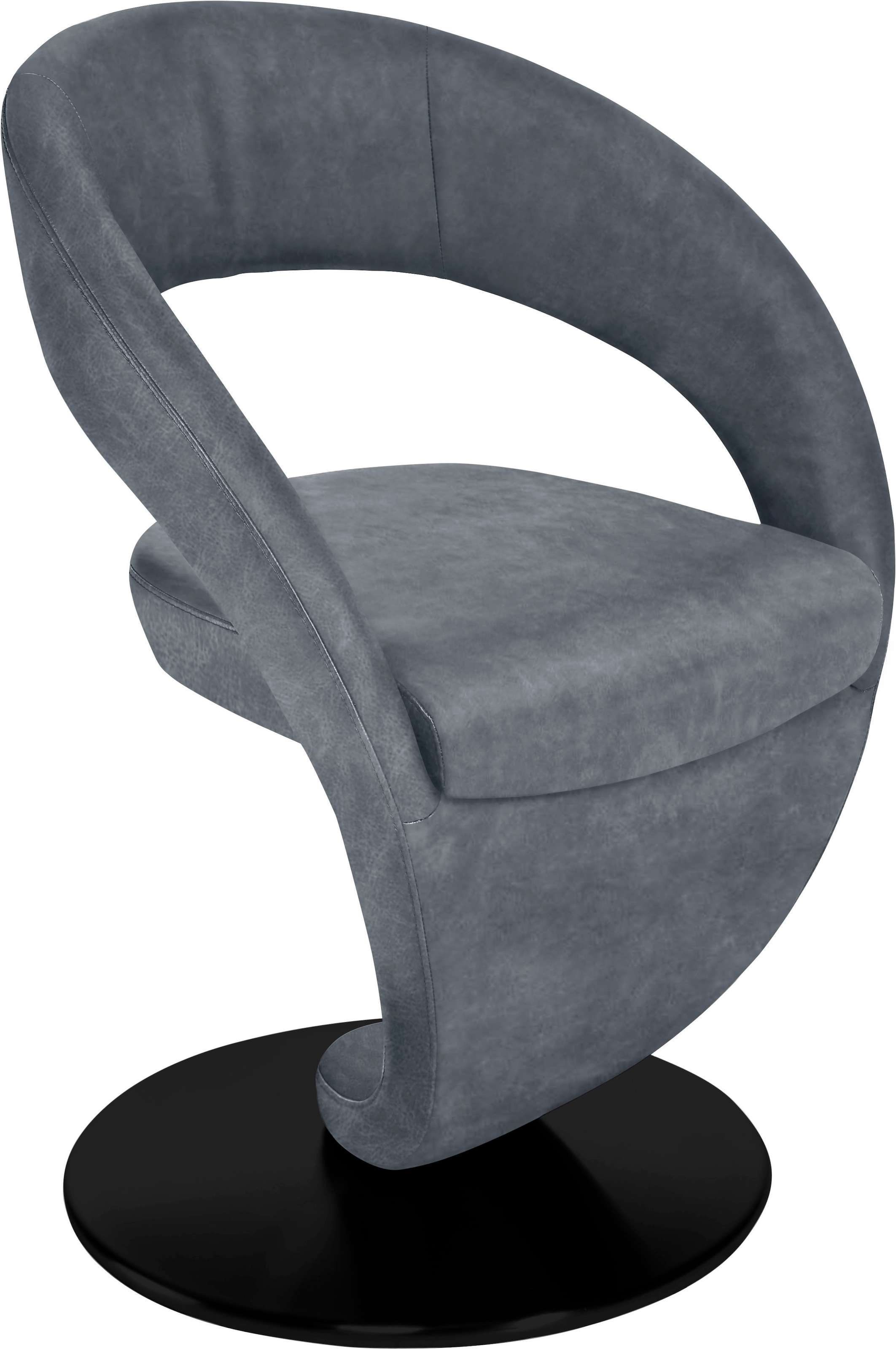 K+W Komfort & Wohnen Esszimmerstuhl »Wave, Drehstuhl« () Design-Drehstuhl, schwarzer Drehteller