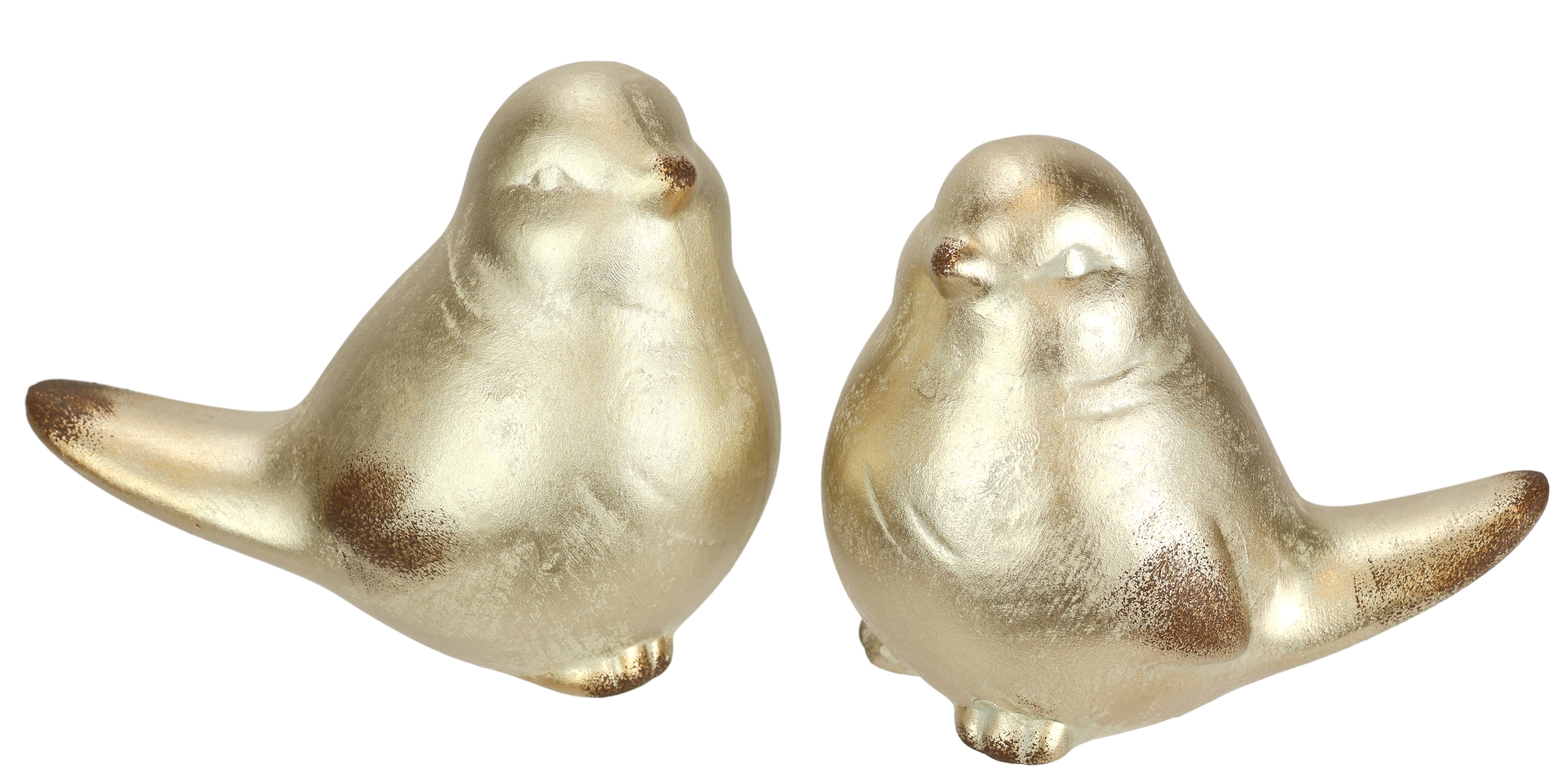 I.GE.A. Dekofigur »Vogel aus Keramik« 2er Set Ornament Statue Tierfigur Skulptur Dekovogel Vogelfigur