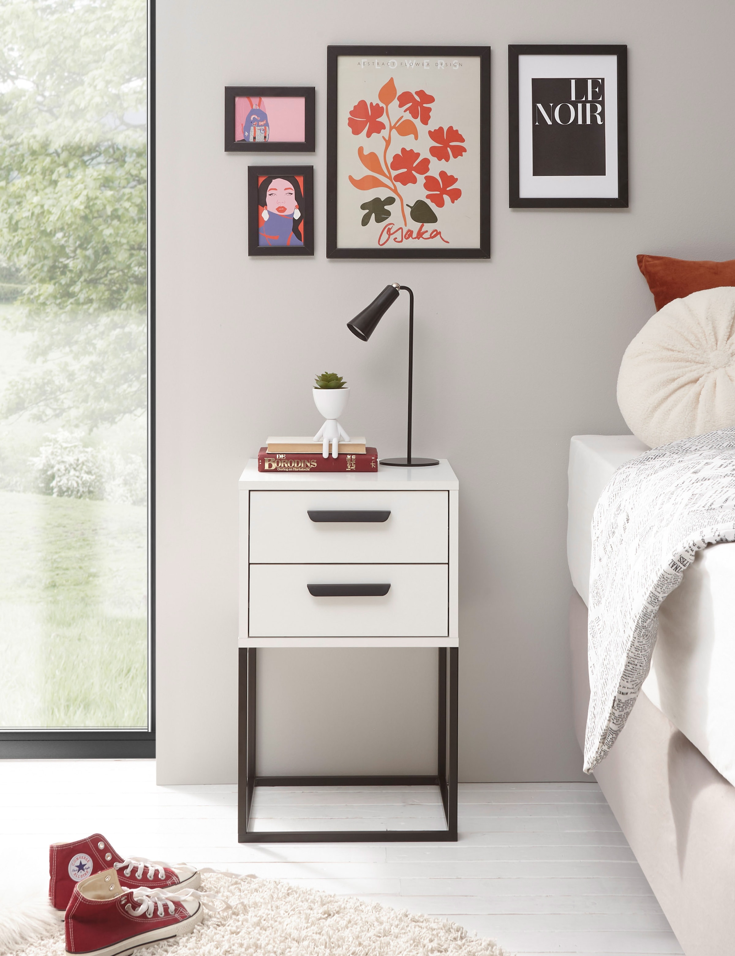 Schlafkontor Nachtkommode »Suna Kommode, Nachttisch, Nachtschrank« auf Metallgestell