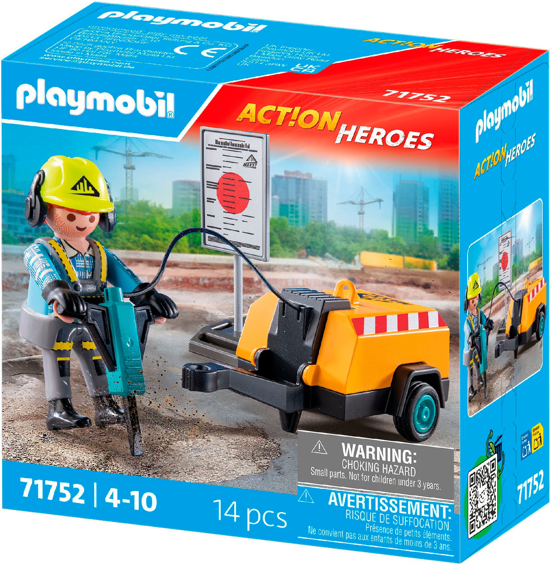 Playmobil® Jeu de construction »Bauarbeiter mit Meissel (71752), Playmobil Action Heroes«