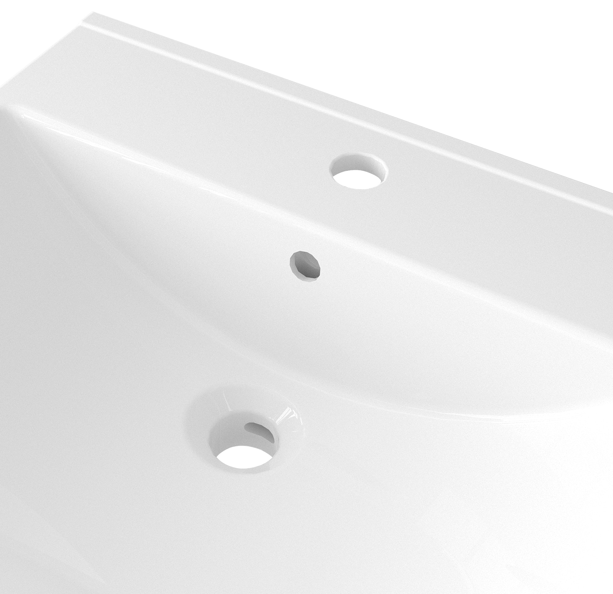 welltime Vasque à encastrer »Trento Deluxe« Disponible avec nano glaçure en 51, 61, 81, 101 et 121 cm.
