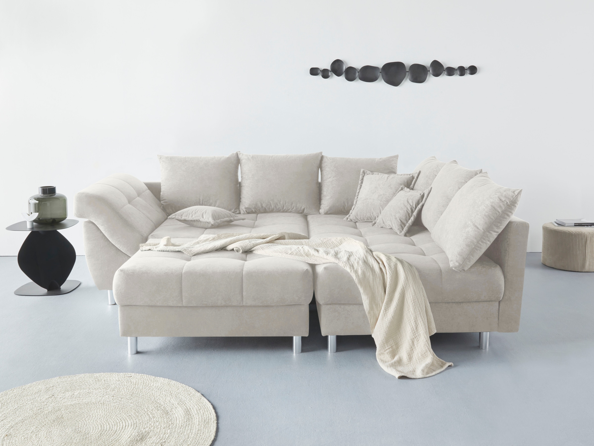 COLLECTION AB Canapé d'angle »(Spar-Set) Innsbruck L-Form und Hocker« Ecksofa und Hocker, Recamiere links oder rechts montierbar