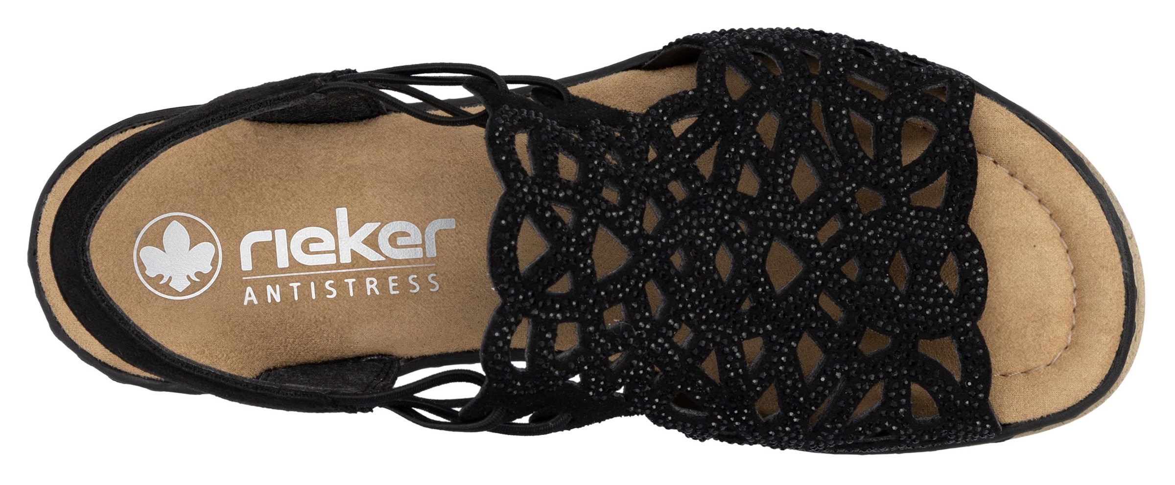 Rieker Sandales compensées  Chaussure d'été, sandale plateforme, chaussure à enfiler avec strass