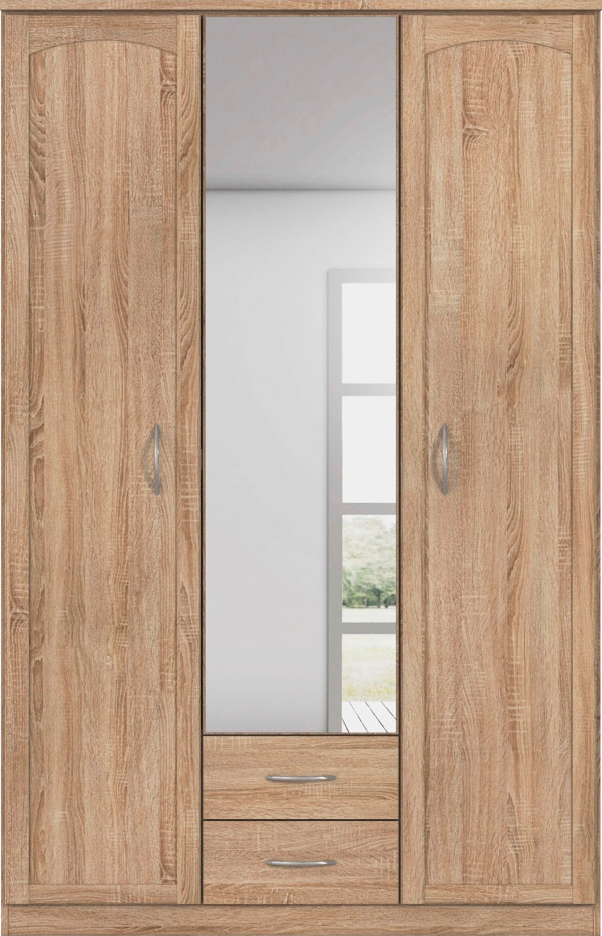 rauch Kleiderschrank »Schrank Garderobe Garderobenschrank Putzschrank Wäscheschrank TORRENT« Breiten 91/136/181 cm, Höhe 210 cm,  optional Aussenschubladen und Spiegel, viel Stauraum MADE IN GERMANY