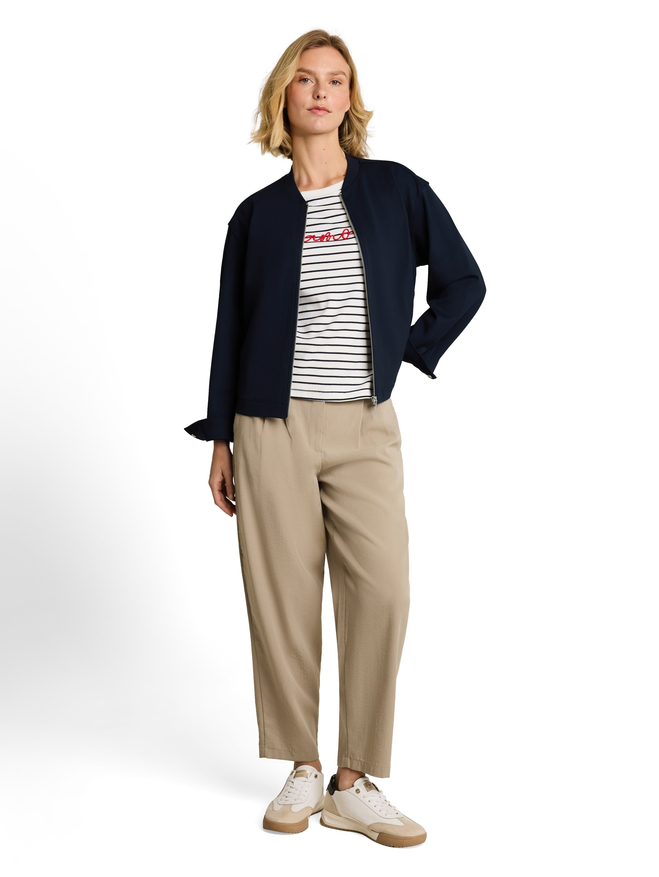 TOM TAILOR Blazer court Blouson avec fermeture éclair