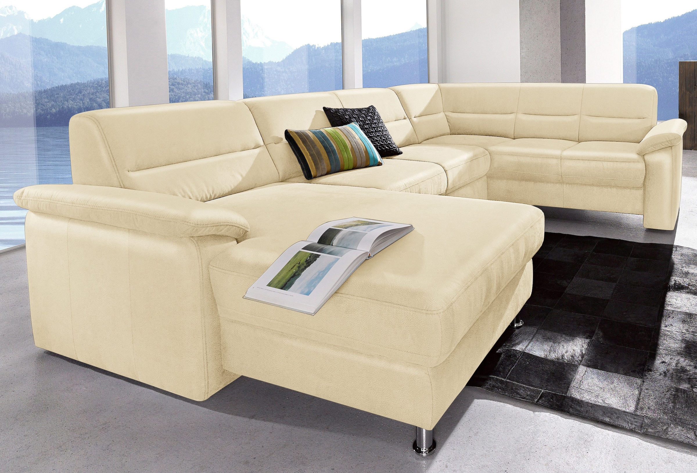 sit&more Paysage de salon »Ascara U-Form, B:312cm, klassisches Design, Taschenfederkernpolsterung« comprend rembourrage boxspring/ressorts ensachés, au choix avec fonction couchage