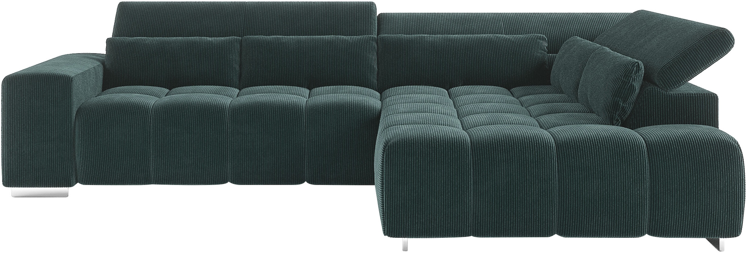COTTA Ecksofa »Orion L-Form« mit Kopfteilverstellung & 5 Nierenkissen