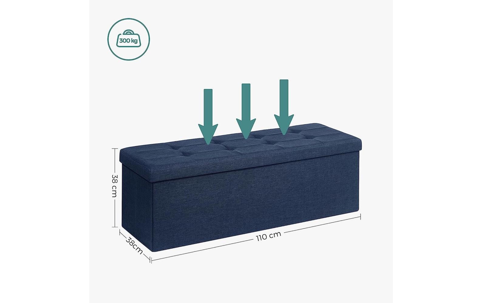 SONGMICS Sitztruhe »mit Aufbewahrung 110 x 38 cm Blau«