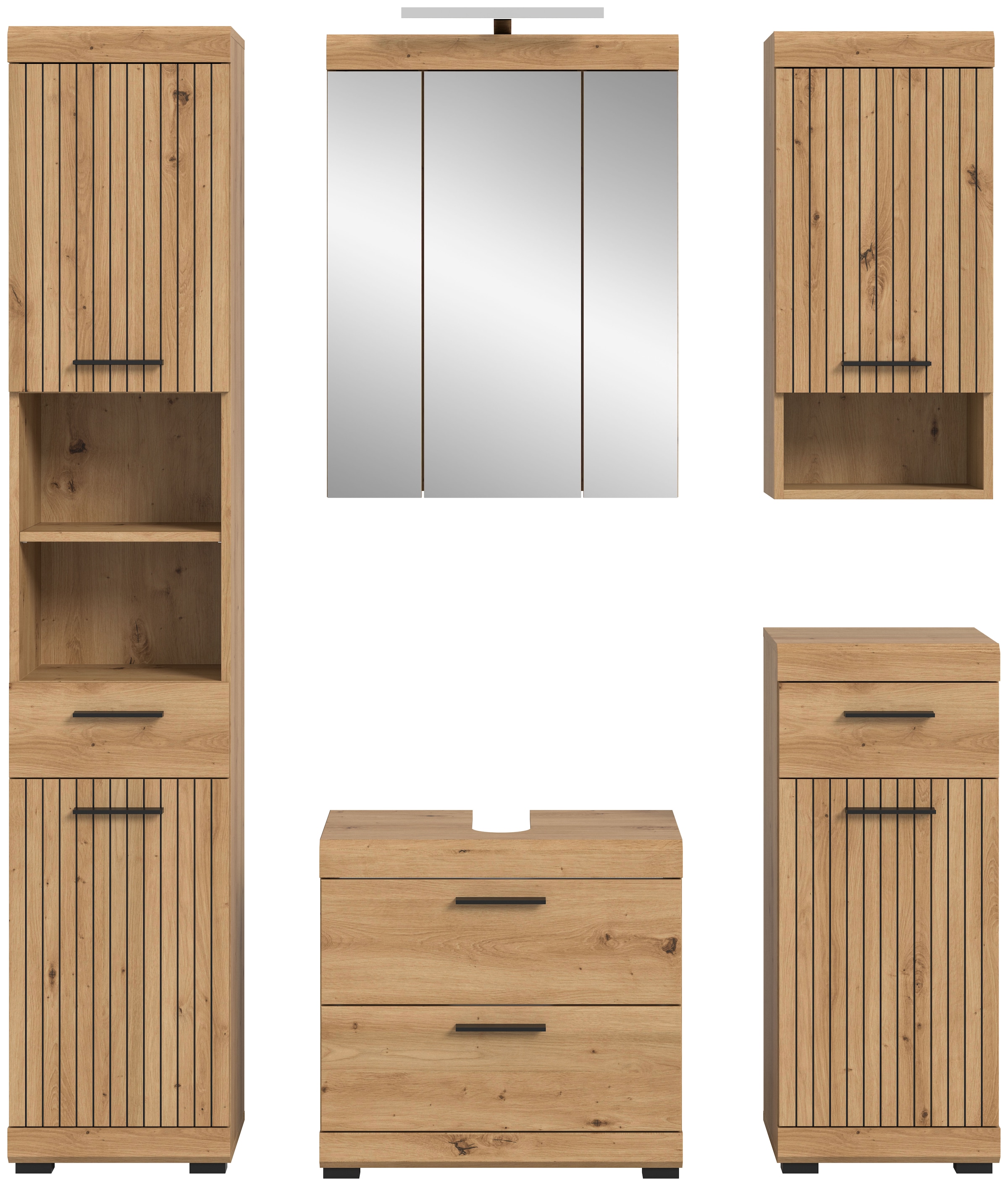 welltime Ensemble de meubles de salle de bain »SIENA, 5 teilig, inklusive LED Beleuchtung, bestehend aus:« Ensemble, BEST-SELLER !, 5 cuis tlg.
