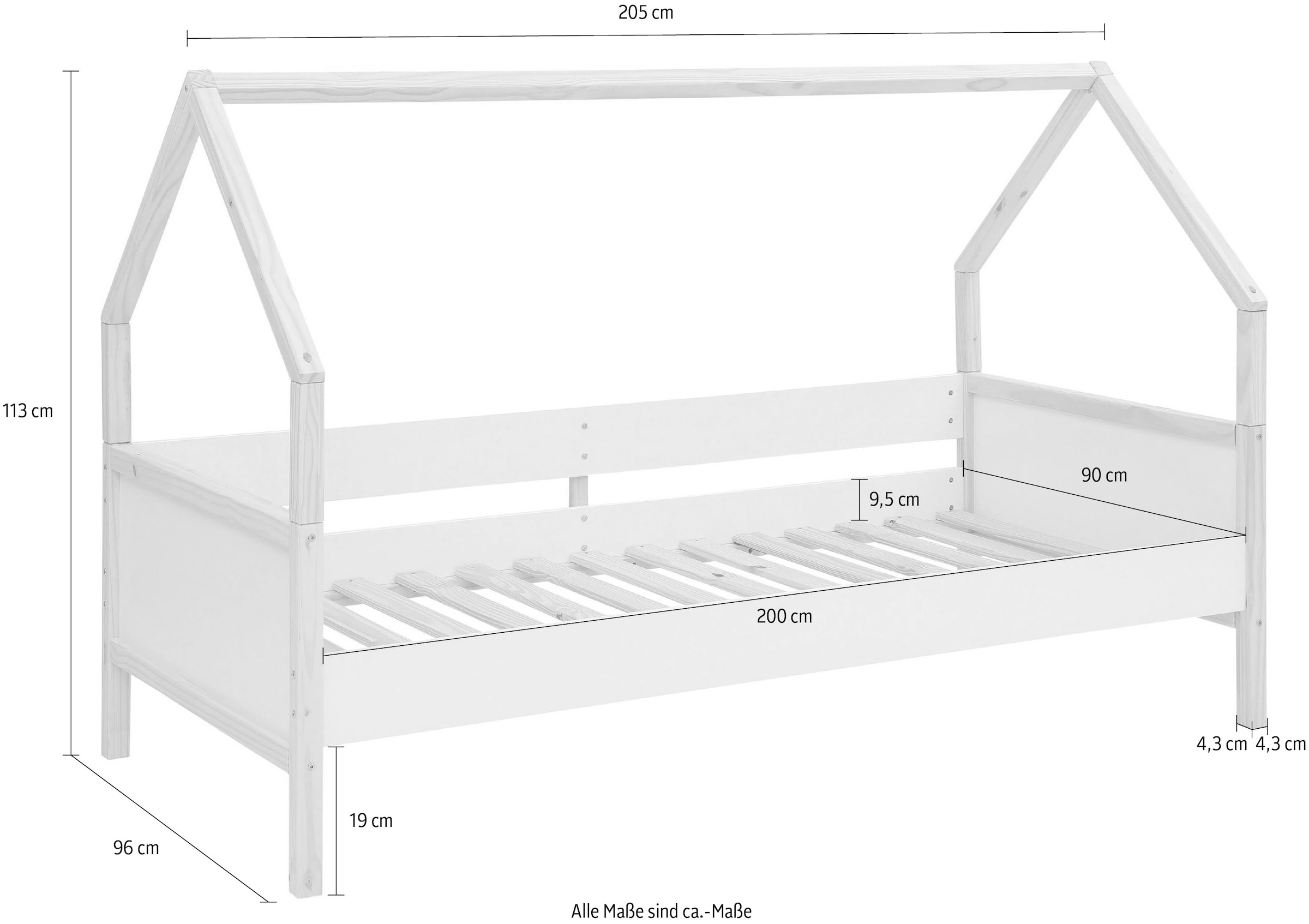 GOODproduct Lit de jour »Janne« Kiefernholz, in verschiedenen Farbvarianten, Liegefläche 90x200 cm