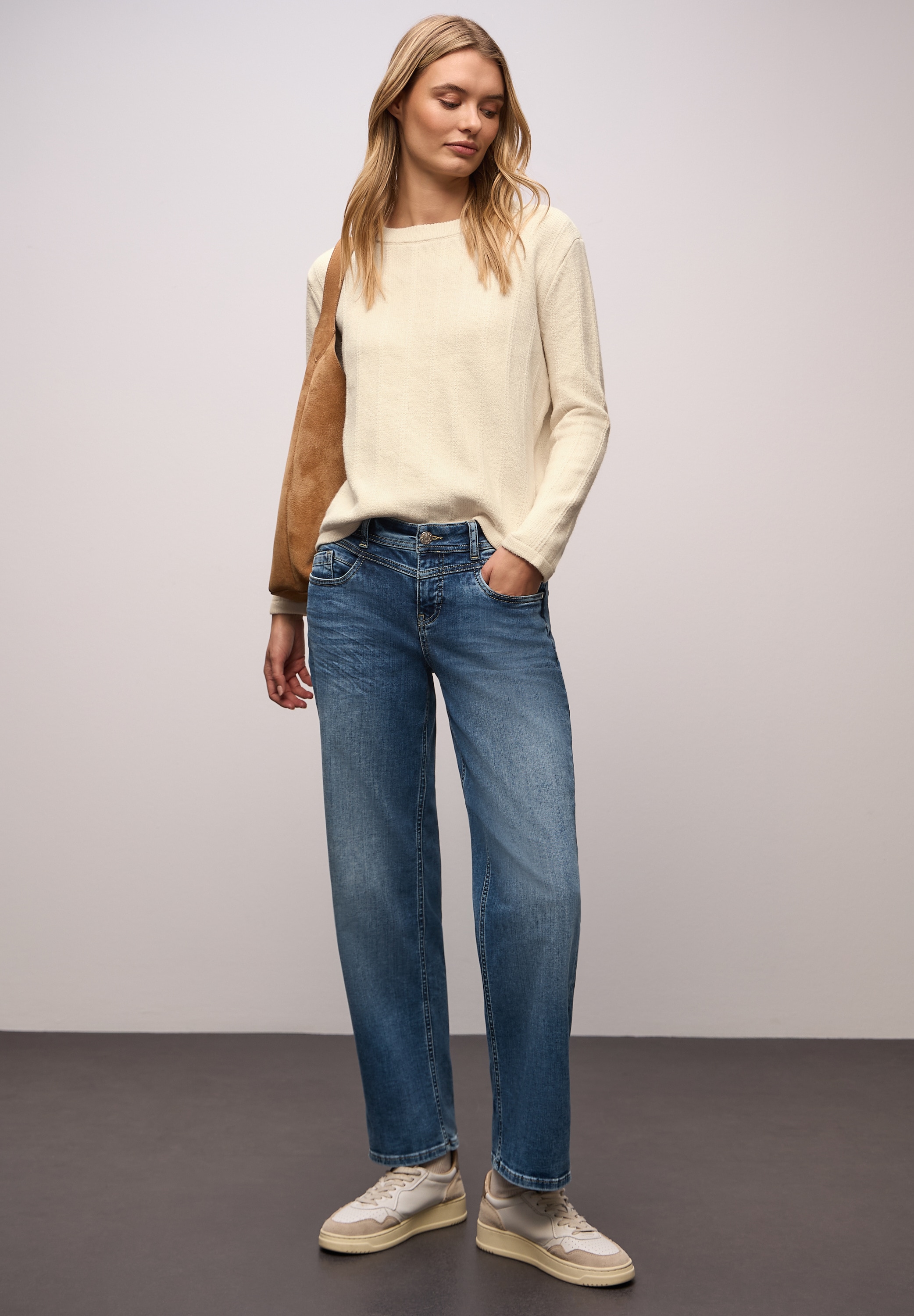 STREET ONE Pull en tricot mit Rundhals, strukturiert