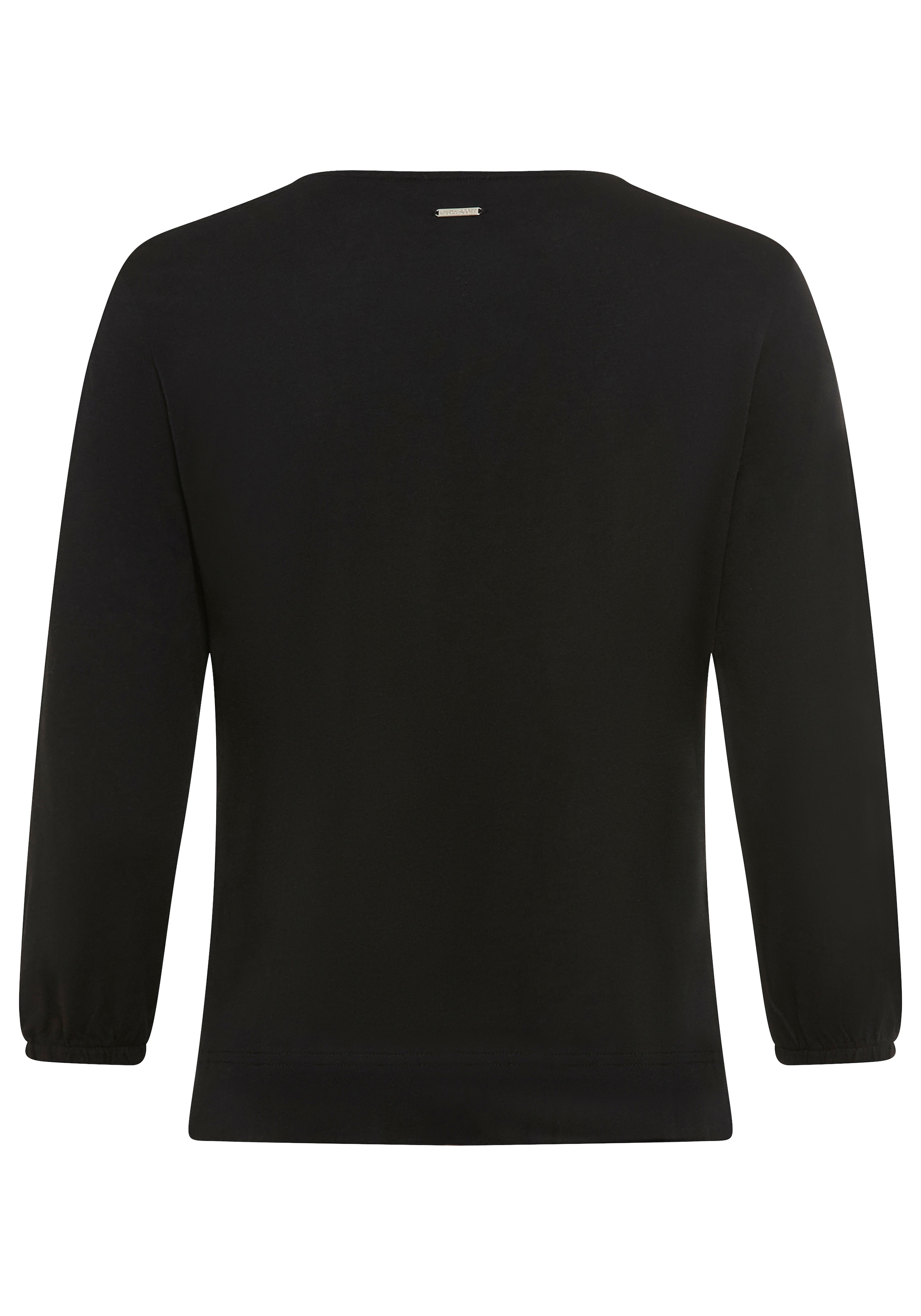 Laura Scott T-shirt à manches 3/4 Basic-Stil, mit V-Ausschnitt und durchgehender Knopfleiste