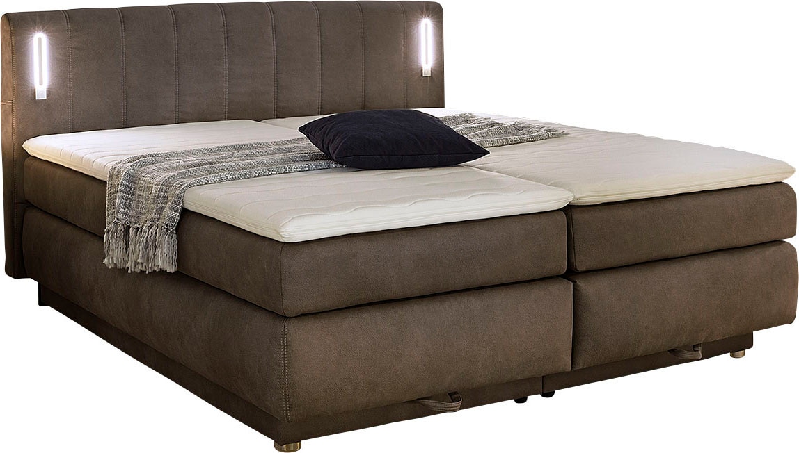 Jockenhöfer Gruppe Lit boxspring »Kati erhältlich in der Grösse 180x200cm« avec topper, coffre de lit et tête de lit réglable en hauteur (96 cm - 108 cm)