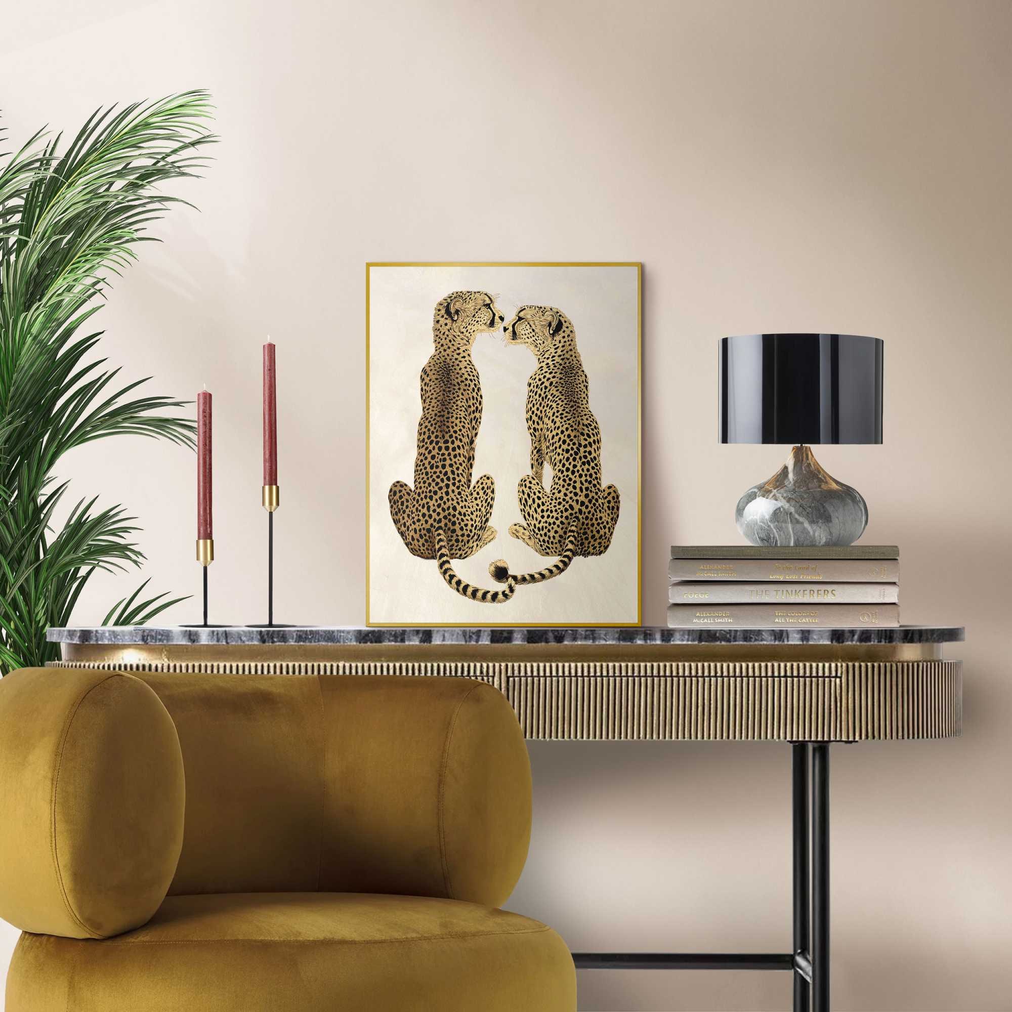 Reinders! Poster »Loving Cheetas« Hobbyraum - Gelb - MDF - Tiere - 30x40 cm