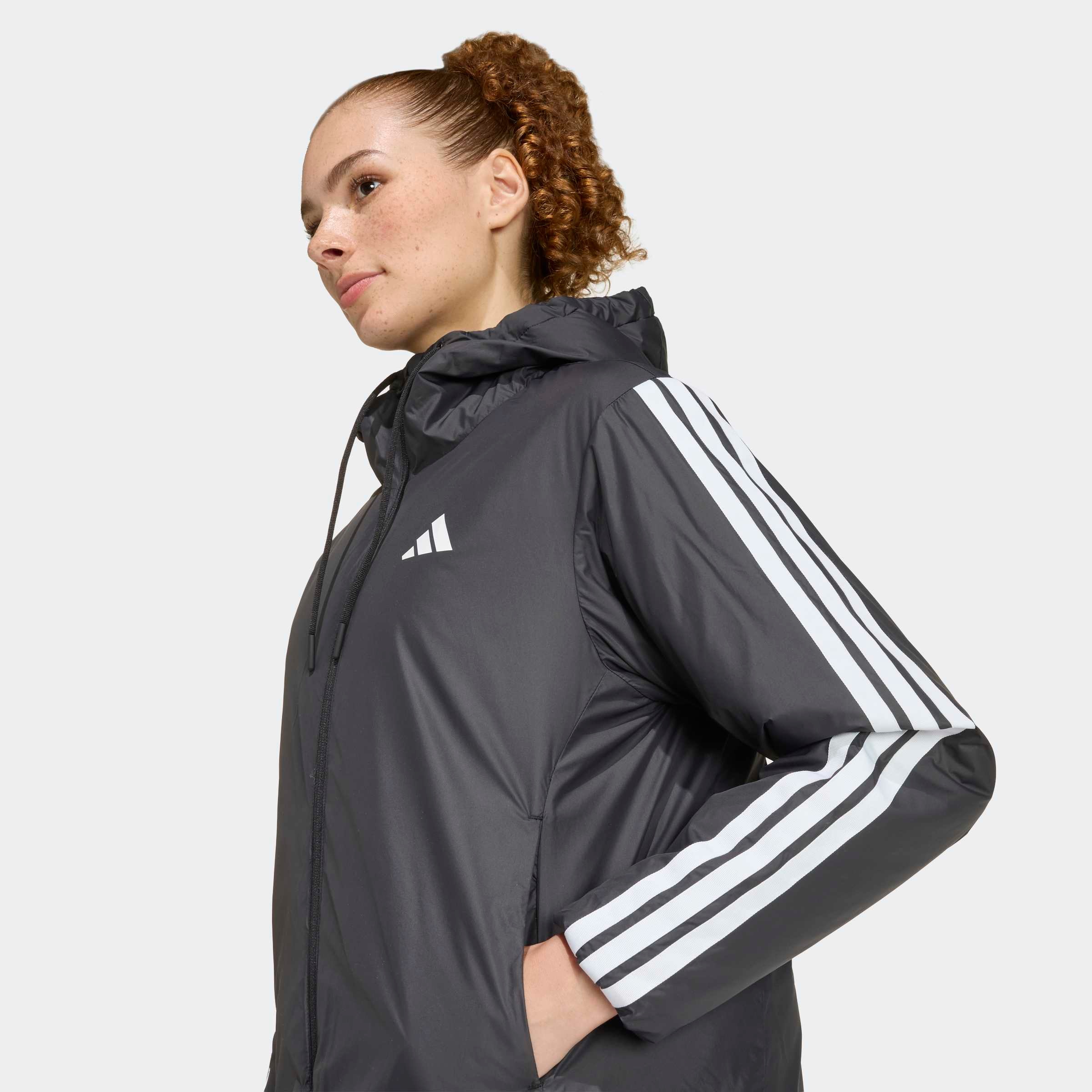 adidas Sportswear Outdoorjacke »W ESS 3S INS HD« für Erwachsene, mit Kapuze, wasserabweisendes Finish