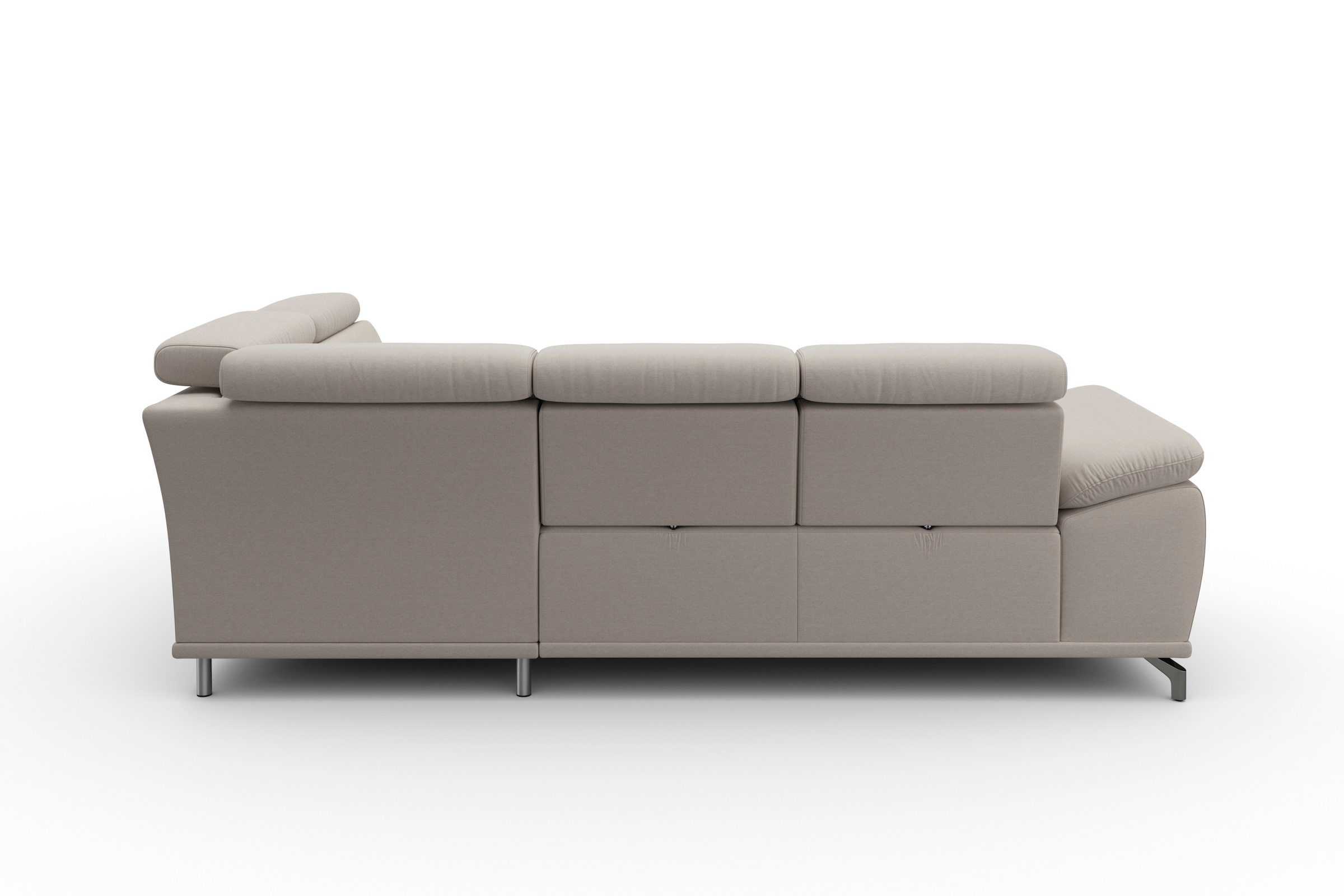 sit&more Ecksofa »Cabrio L-Form, B: 274 cm, mit Sitztiefen-, Arm- & Kopfteilverstellung« 3 Nierenkissen, Federkern, optional Bettfunktion und Stauraum