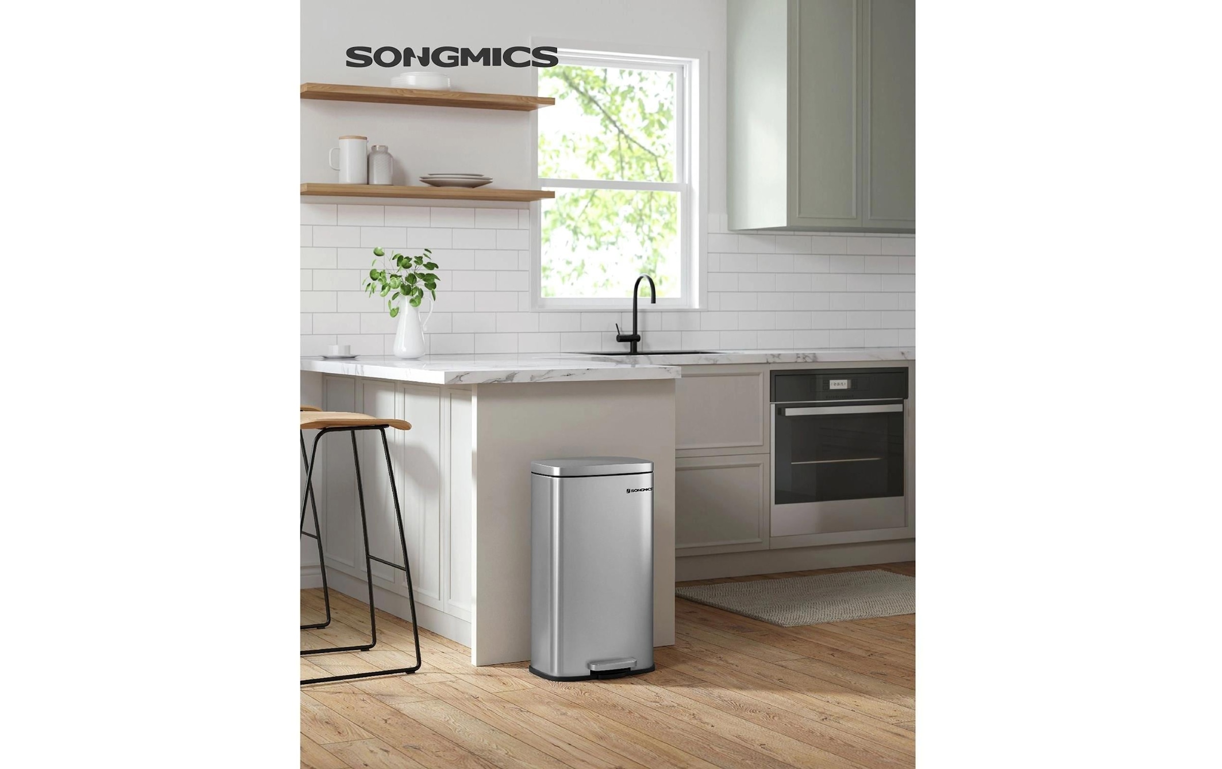 SONGMICS Mülleimer »mit Inneneimer 30 l« Treteimer mit Softclose Funktion