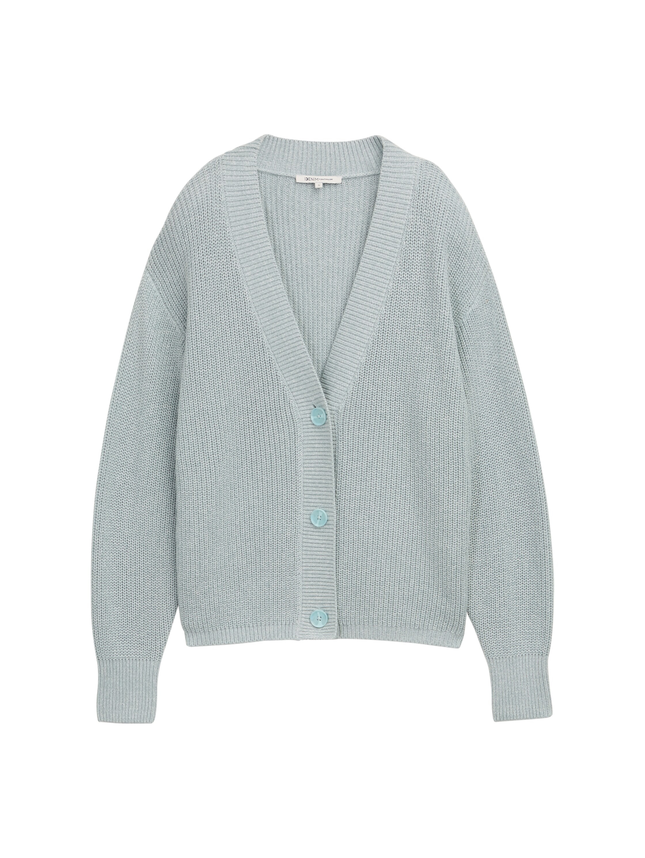 TOM TAILOR Denim Cardigan avec structure tricotée et patte de boutonnage