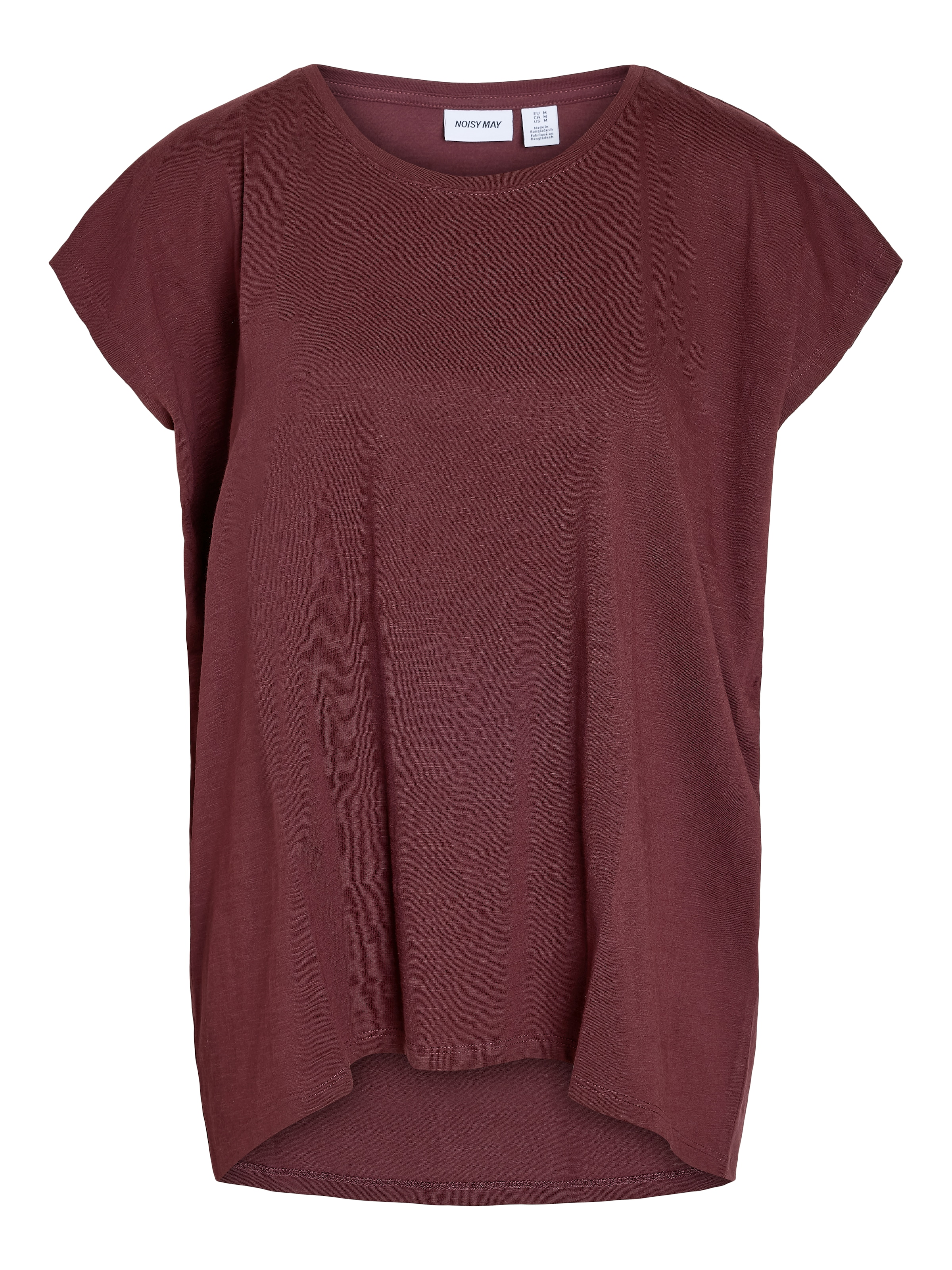 Noisy may T-shirt à manches courtes »NMMATHILDE S/S LOOSE LONG TOP NOOS« mélange coton, coupe décontractée