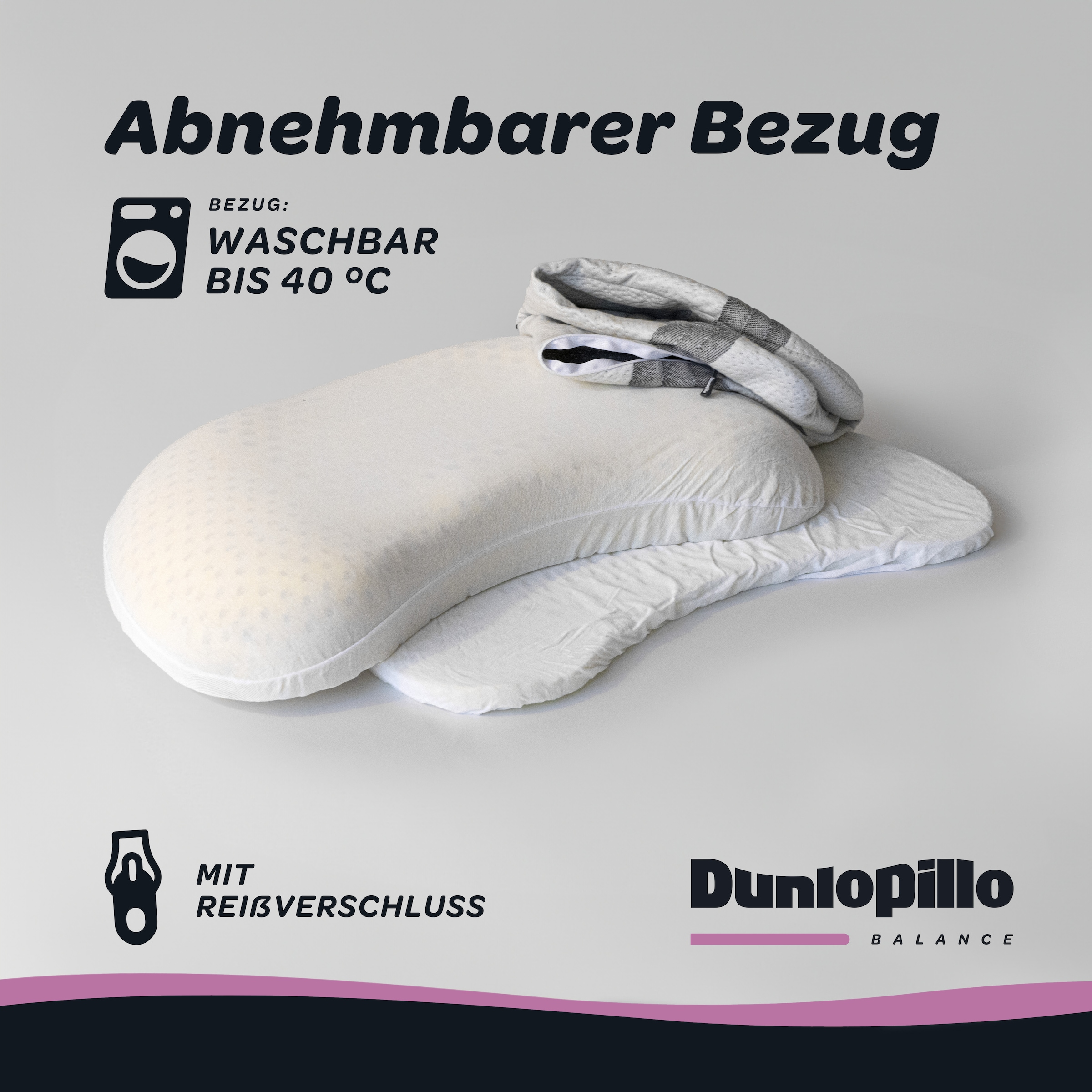 Dunlopillo Nackenstützkissen »Anti-Aging, NEUHEIT, Nackenstützkissen mit zwei Kernkomponenten« Füllung: Viskoschaum 1 Stk. tlg. in Grösse 38 x 53 x 9 cm, für variable Höhenanpassung 7 oder 9 cm