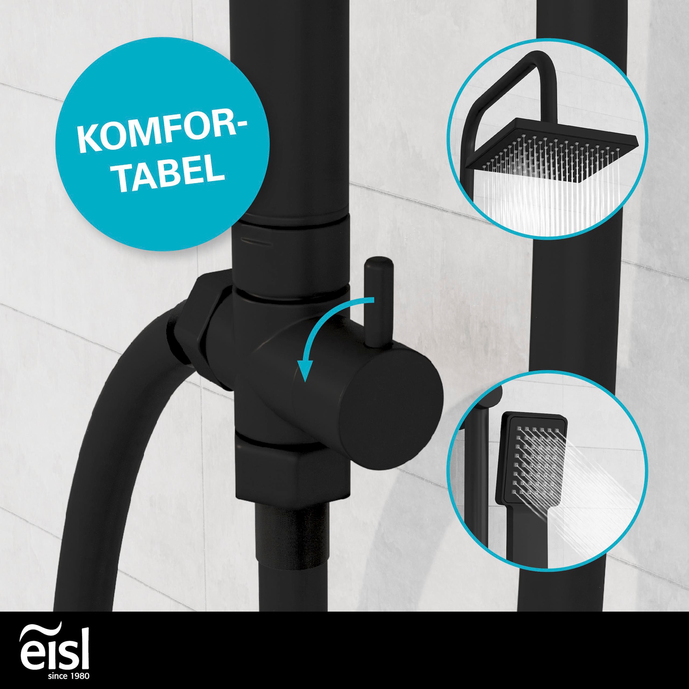 Eisl Brausegarnitur »EASY ENERGY« 1 Stk. tlg. Höhenverstellbar / Antikalk-Noppen / Edelstahl