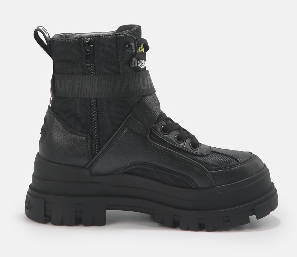 Buffalo Winterboots »Aspha Com1 Vegan«  Schnürstiefelette, Plateauboots mit Innen-Reissverschluss