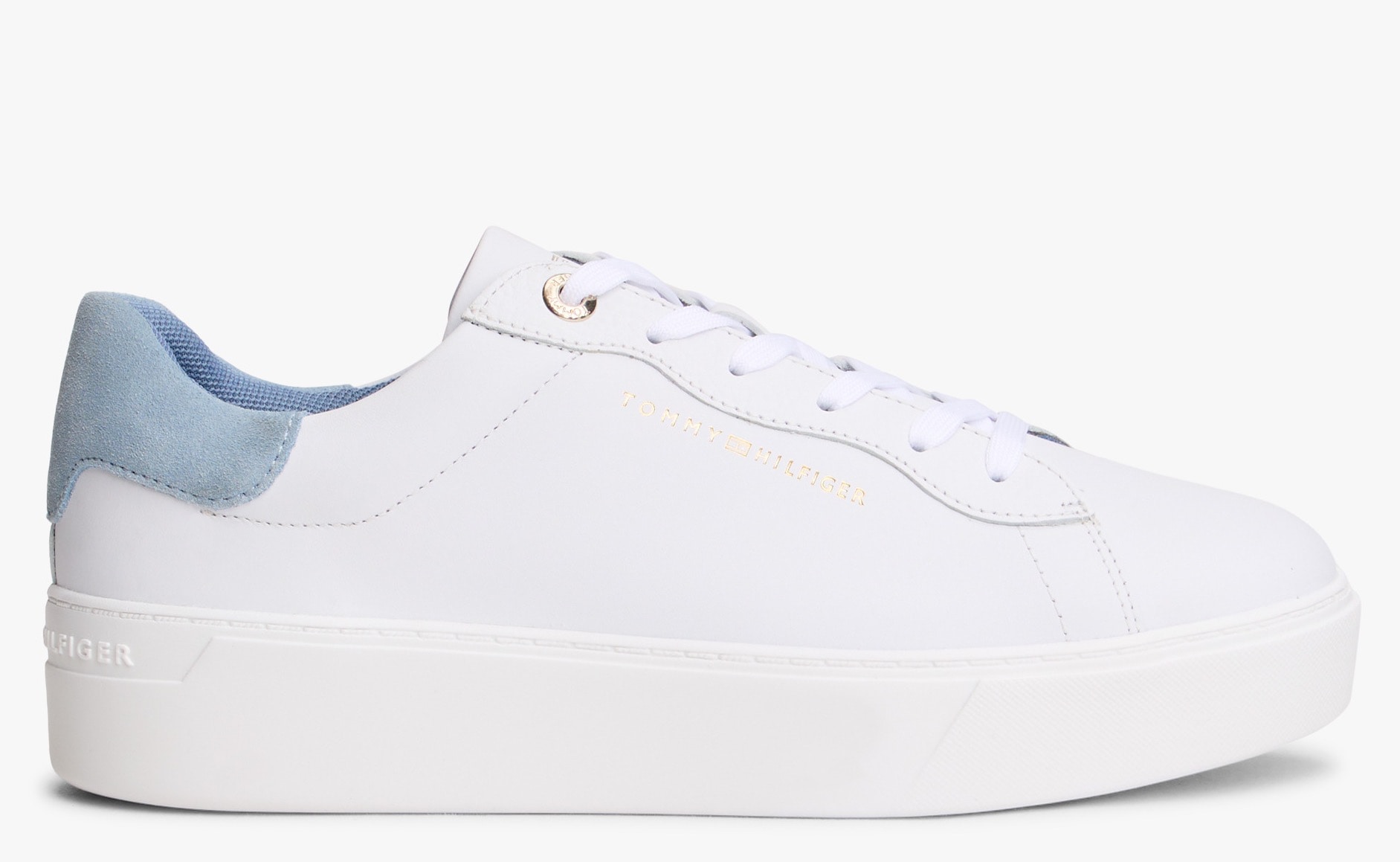 Tommy Hilfiger Baskets à plateforme »CHIC PLATFORM CUPSOLE SNEAKER«  chaussure de loisirs, chaussure basse, à lacets avec bel élément logo TH