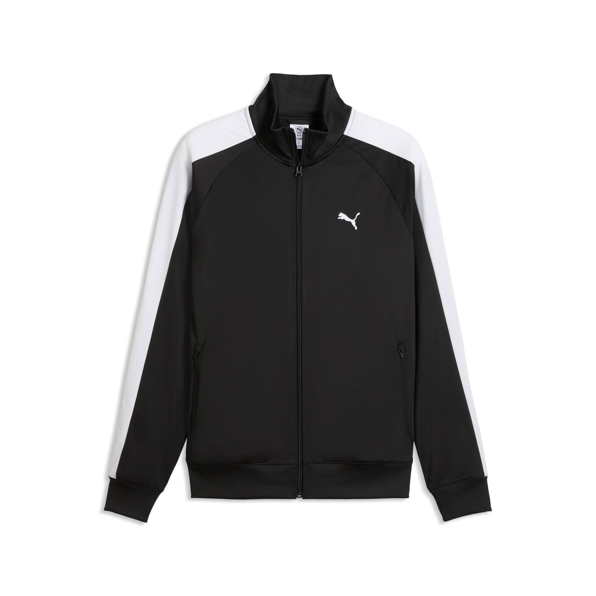 PUMA Trainingsjacke »T7 FOUNDATION POLY TRACK JACKET« ohne Kapuze mit Stehkragen, mit Reissverschlusstaschen, Regular Fit
