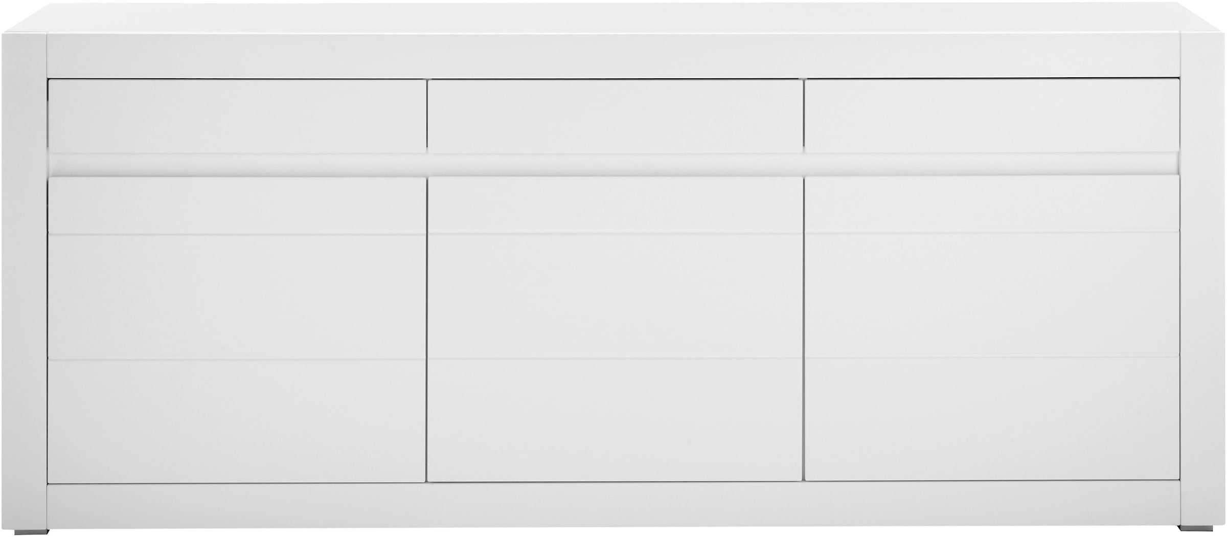 Home affaire Sideboard »Chester, moderne Anrichte, Kommode mit Stauraum, Schrank, Weiss Matt« 1 cuis tlg. austauschbare Blende in Griffleiste, zeitloses Design, 217 cm breit