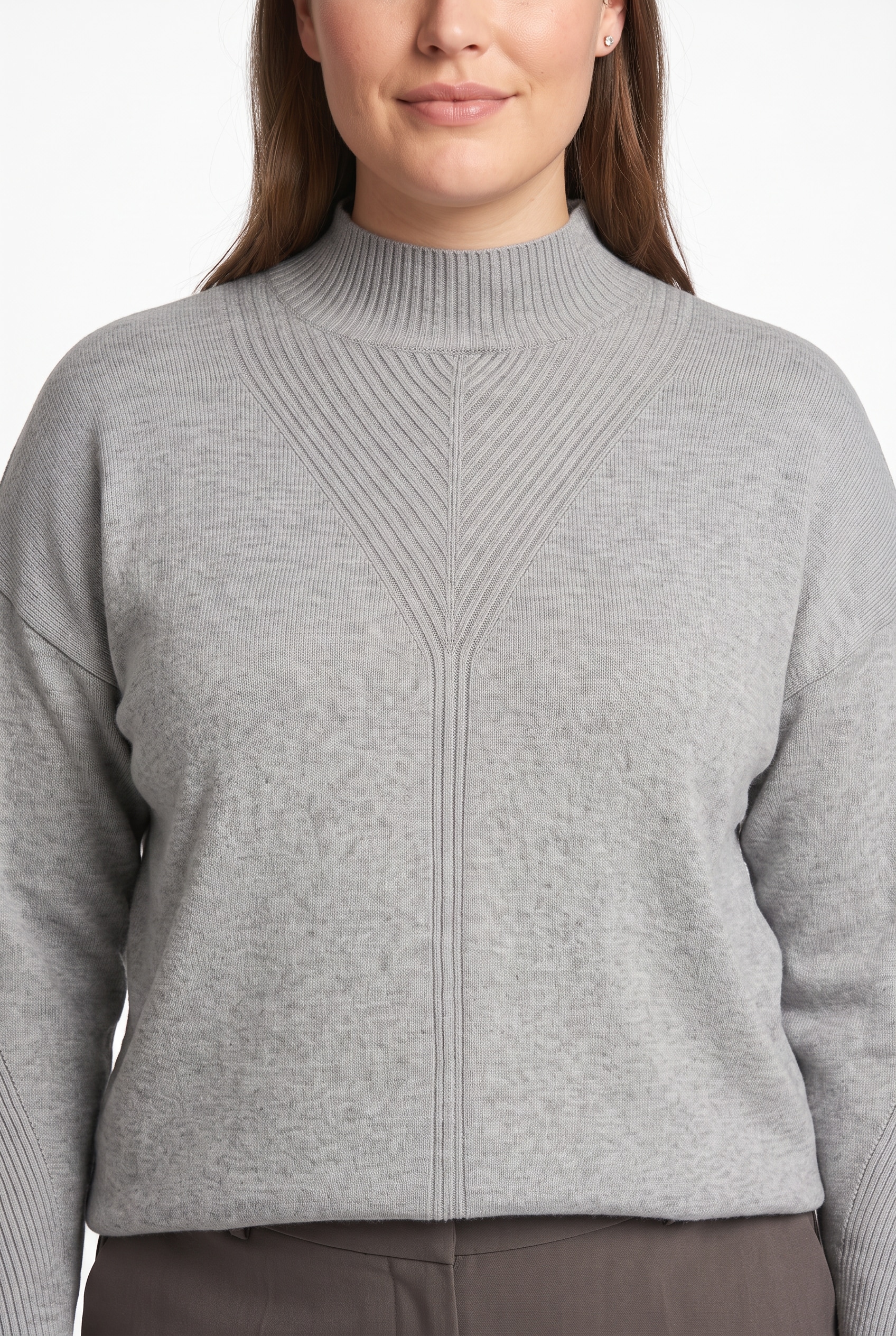 ONLY CARMAKOMA Pull à col montant »CARPRINCESS LS HIGHNECK KNT NOOS« Mélange de viscose, coupe normale