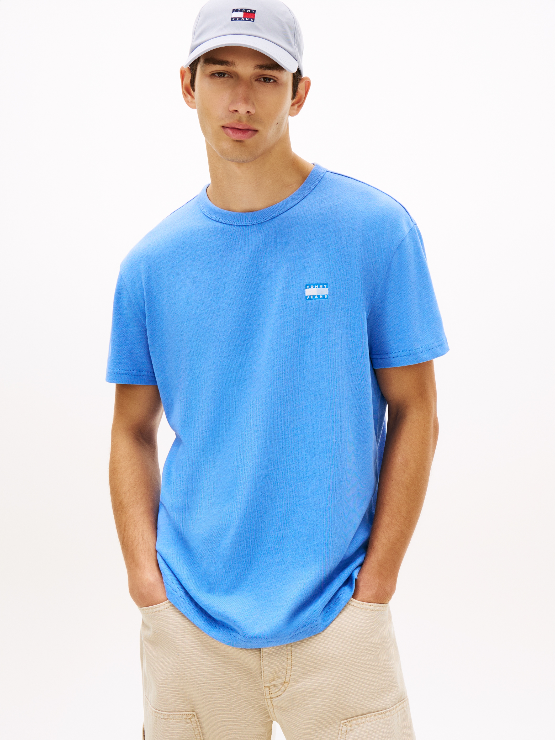 Tommy Jeans T-Shirt »TJM REG BADGE« Rundhals, Jersey, meliert, regular fit