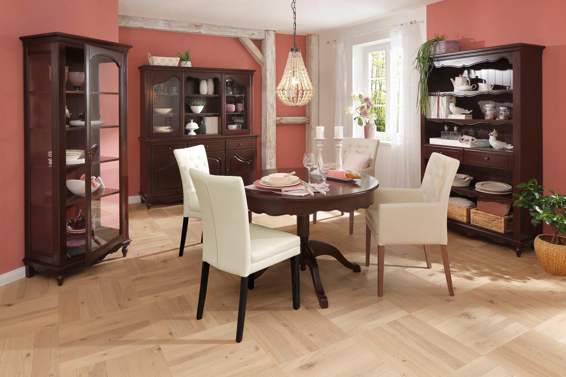 Home affaire Chaise à 4 pieds »Colorado« (Set) 2 cuisBeine aus Buche, wengefarben lackiert, Im 2er, 4er oder 6er-Set