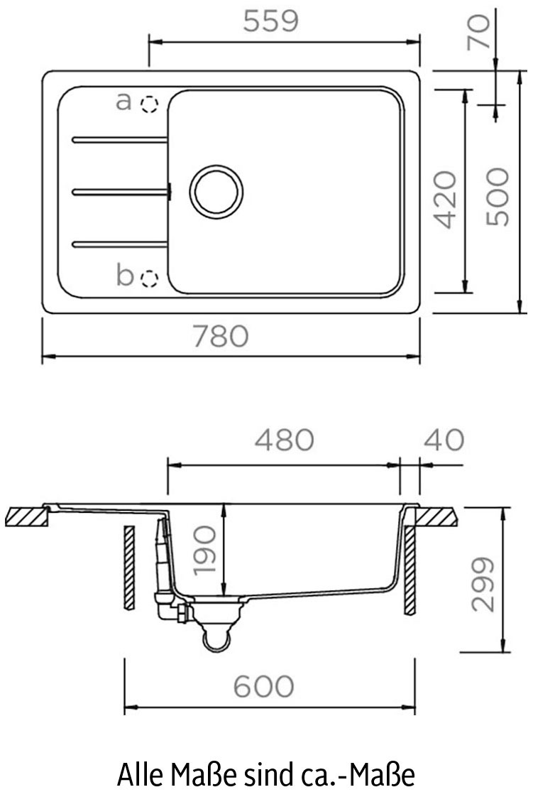 Schock Granitspüle »Formhaus D-100LS« für kleine Küchen