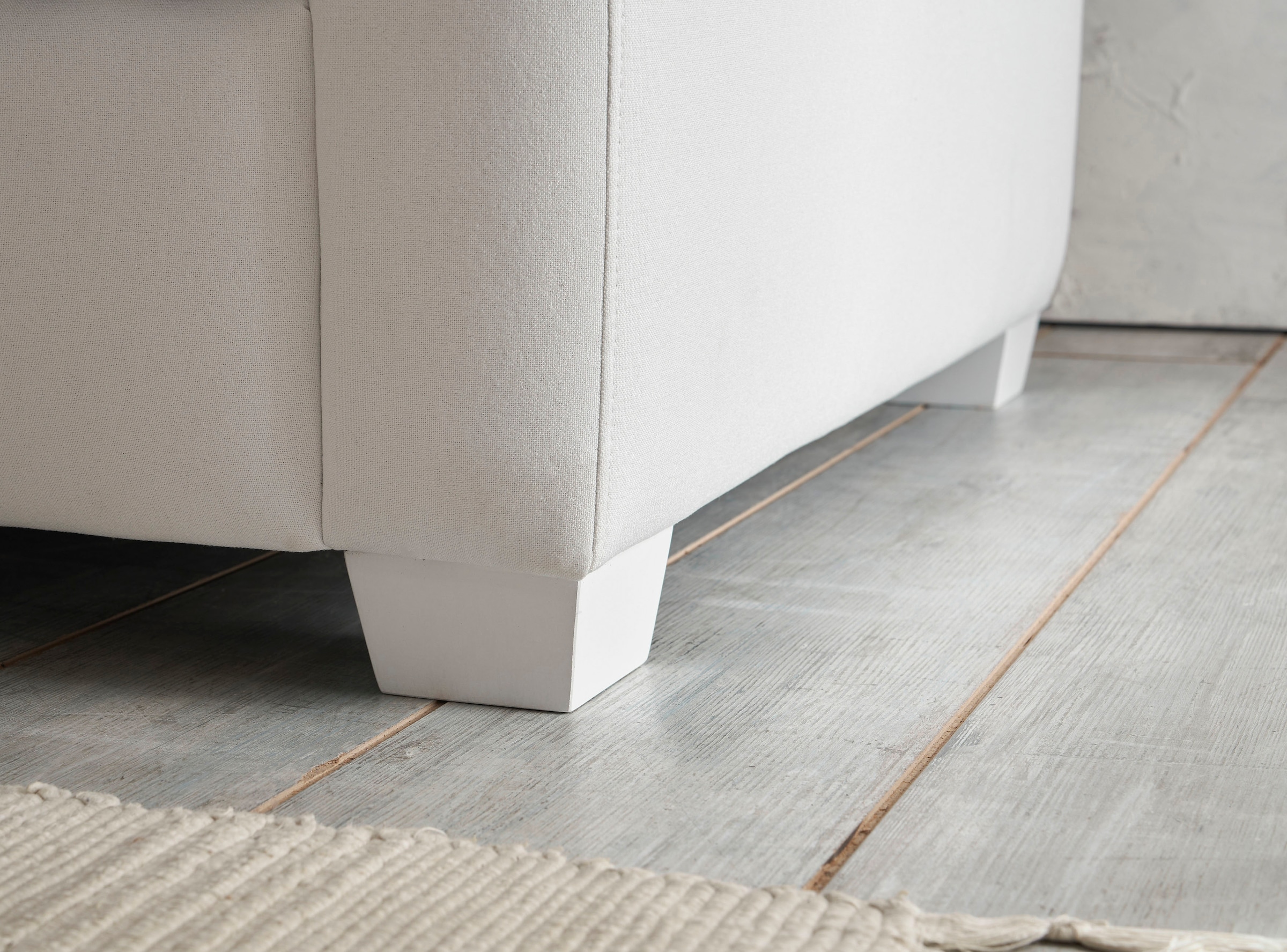 Home affaire Hocker »CALIFORNIA« maritimer Landhausstil, Hocker in 2 Grössen, Holzfüsse Weiss lackiert