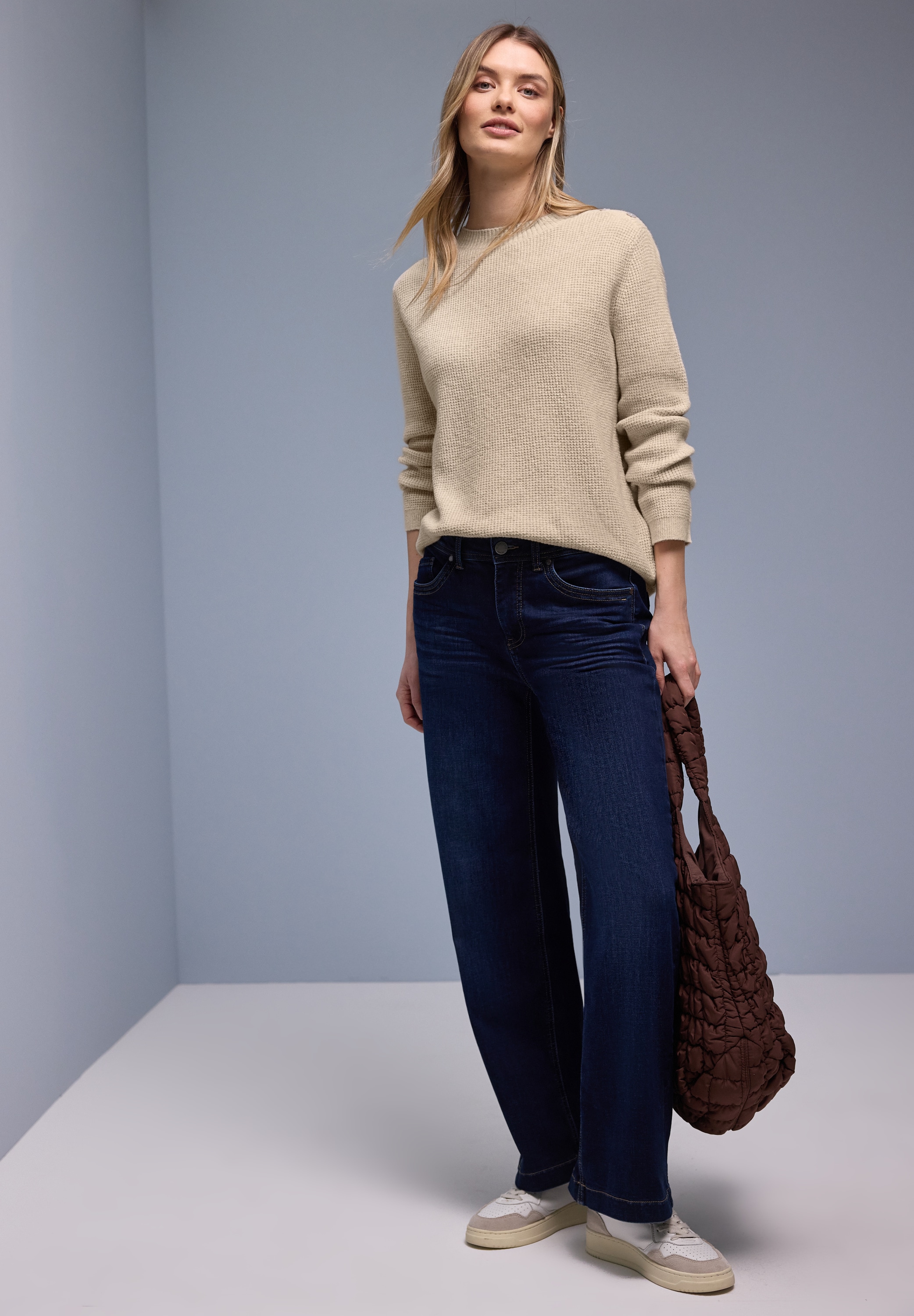 STREET ONE Pull en tricot mit Knopfdetail