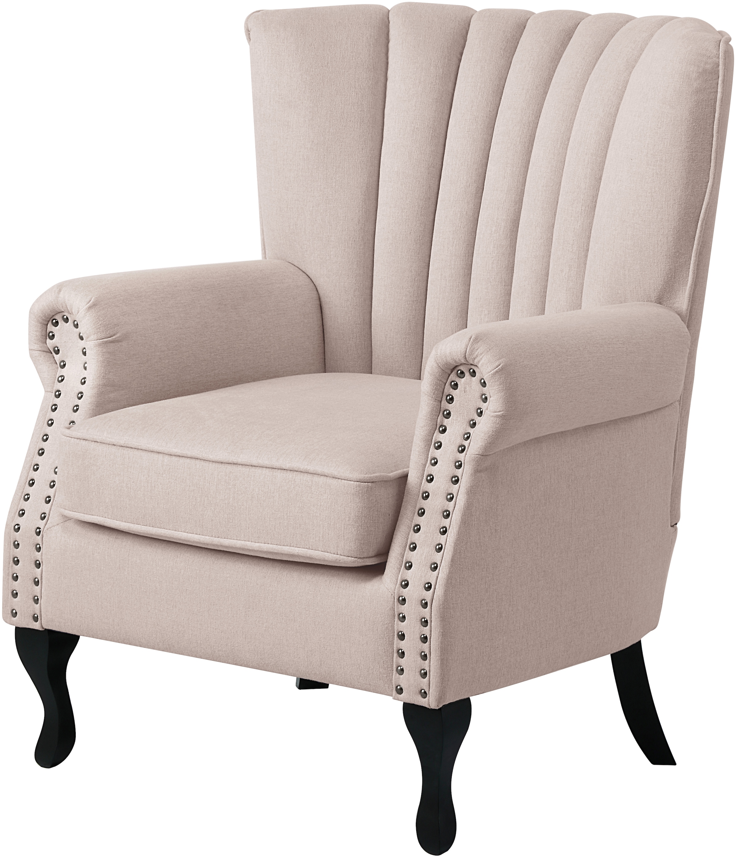 ATLANTIC home collection Sessel »TONI« modern mit Nieten und hoher Rückenlehne