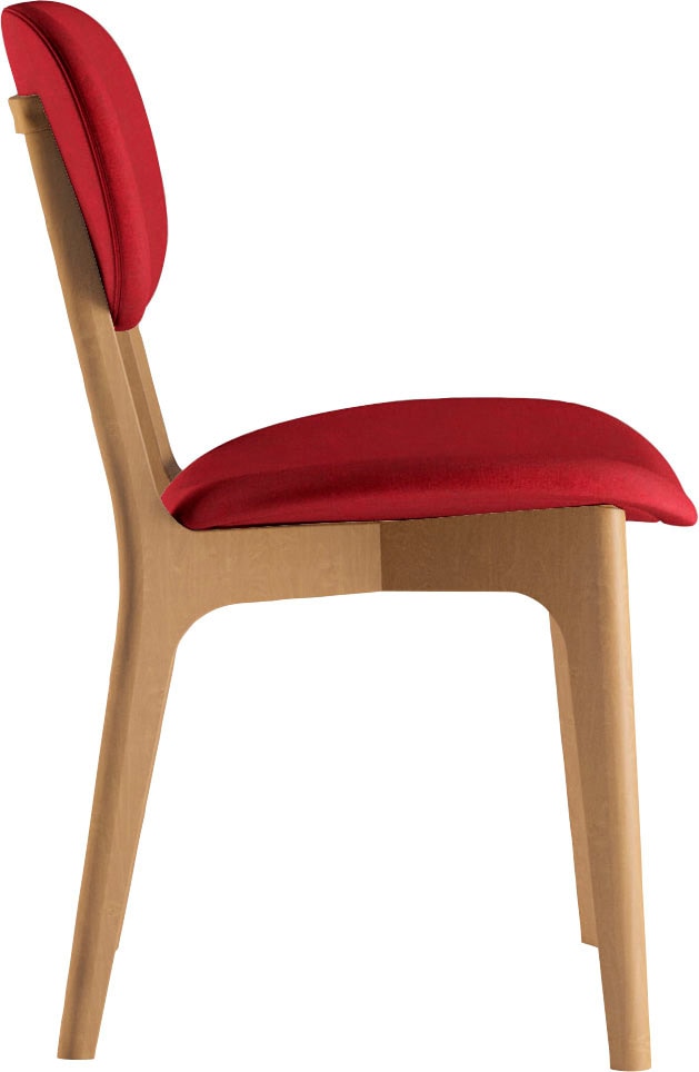 INOSIGN Stuhl »COZY Made in Italy« (Set) 2 Stk.Gestell in Buche, Kirsch- oder Nussbaum, Massivholz, Design Stuhl