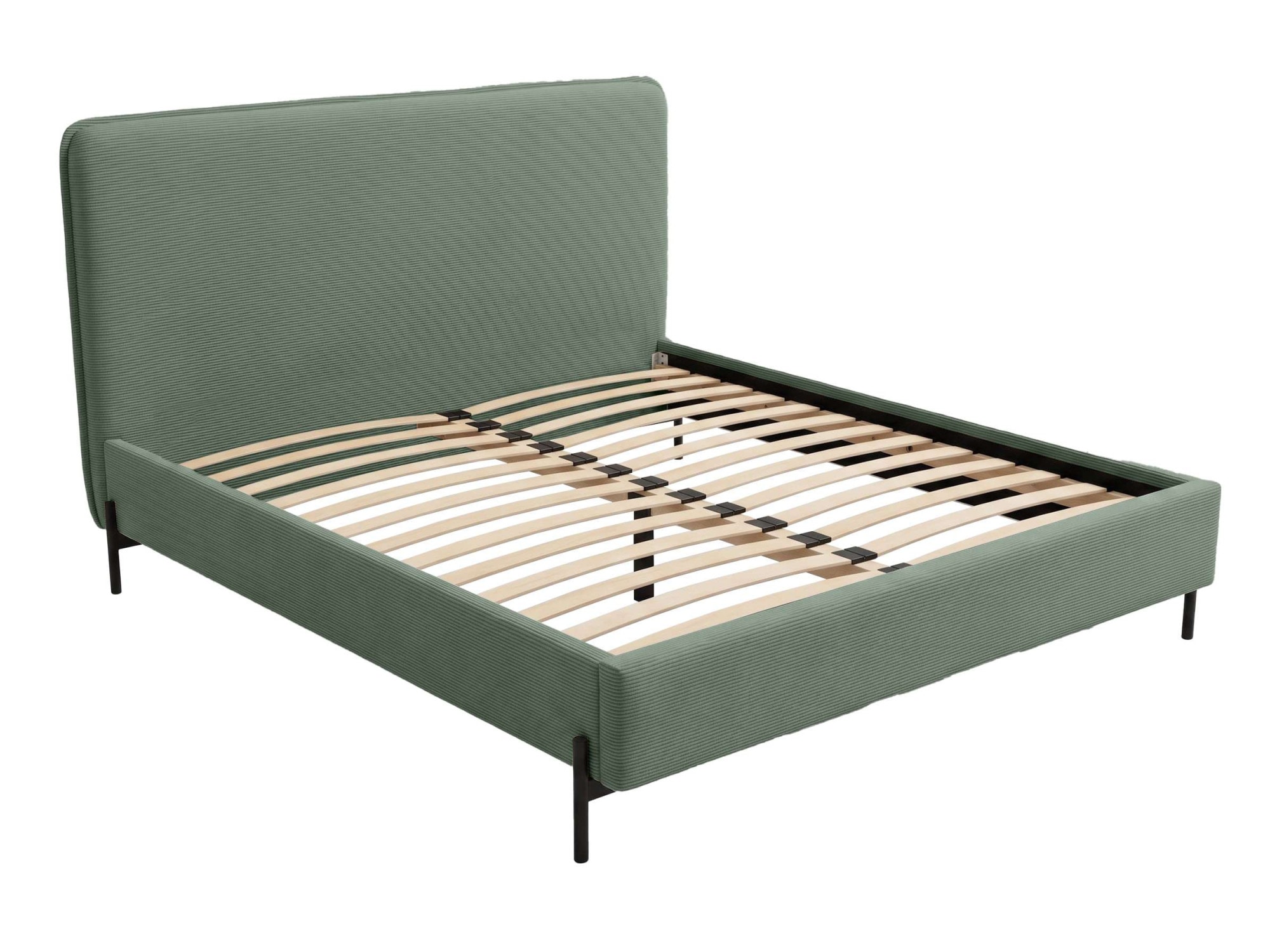 Home affaire Polsterbett »LAVOISIER Bettgestell mit Lattenrost, Breite 140/160/180/200 cm, Cord« Rahmenbett mit Kopfteil, ohne Matratze und Topper