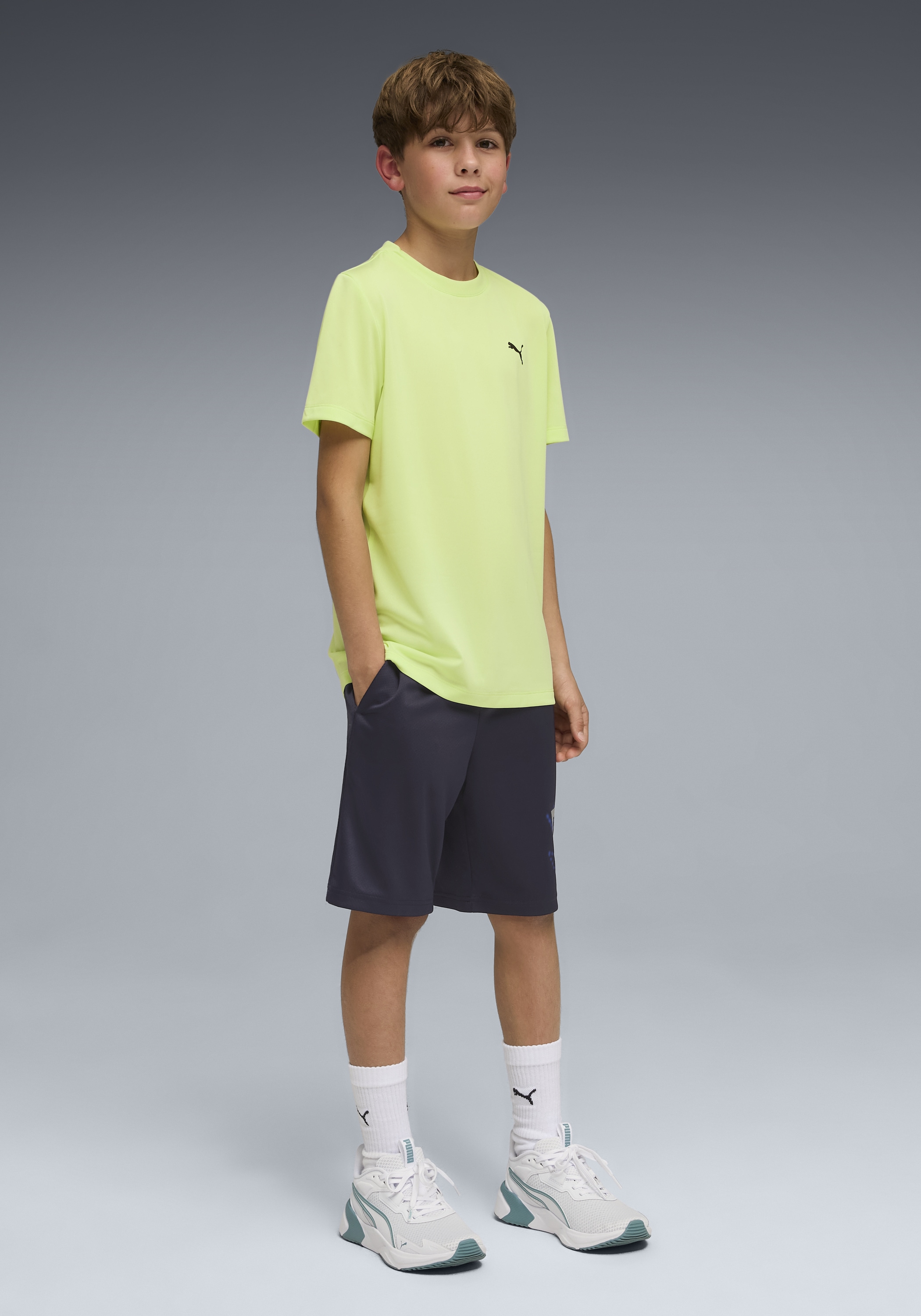 PUMA T-shirt »TAD ESS TEE B« ergonomische Schnitte, kurze Ärmel, sportlicher Stil