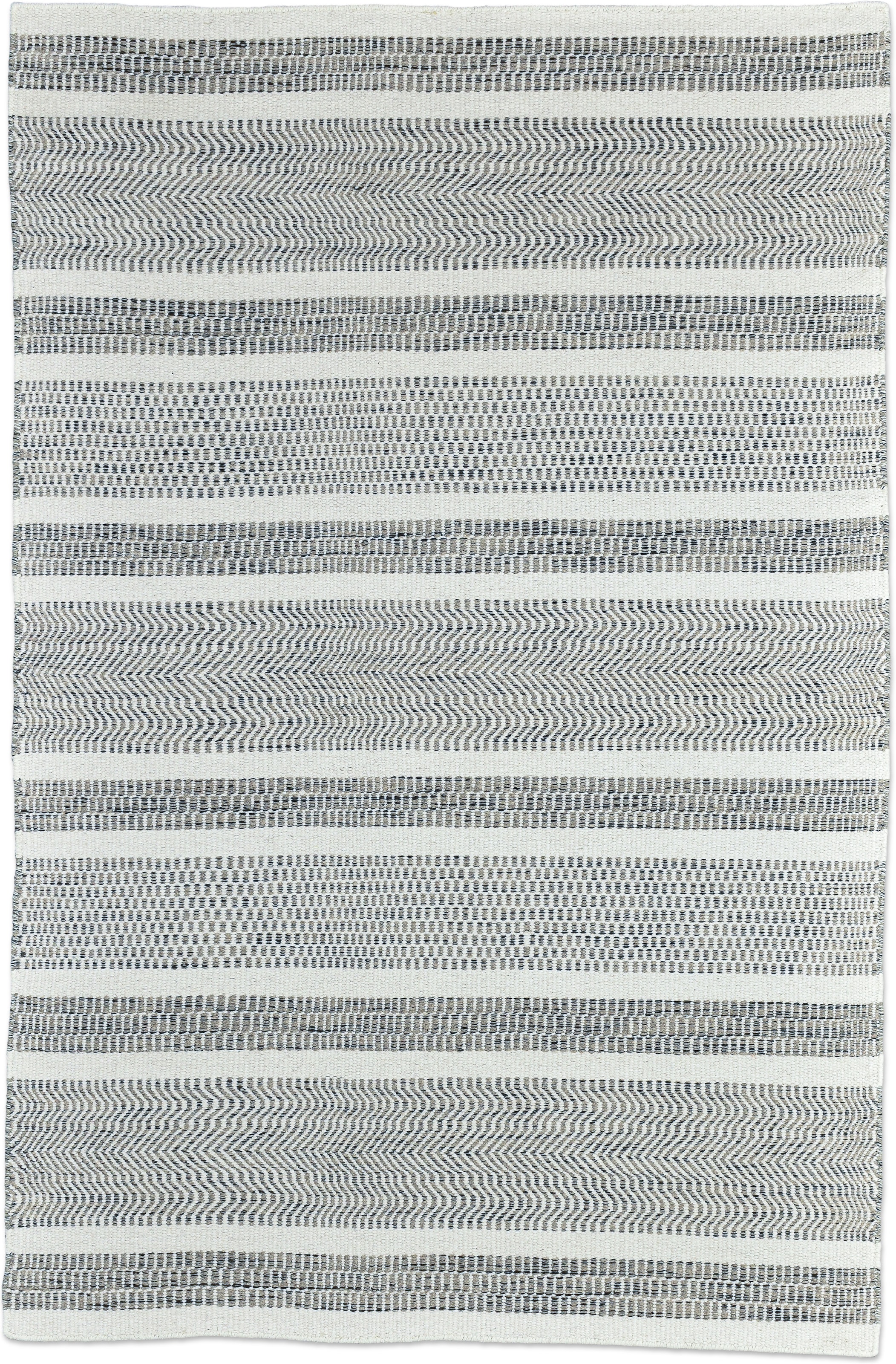 THEKO Tapis en laine »TRONDHEIM 05« Rectangulaire 10 mm Höhe tissu plat, rayé, pure laine, tissé main, salon