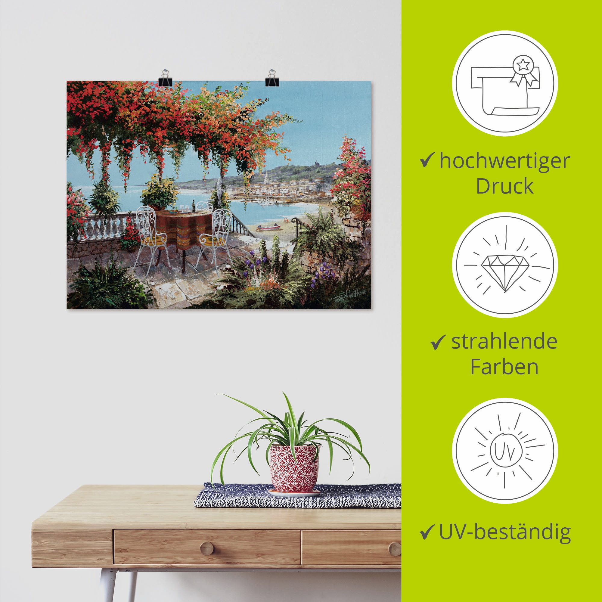 Artland Fresque murale »Macht mein Tag perfekt« 1 cuis tlg. als Leinwandbild, Poster in verschied. Grössen