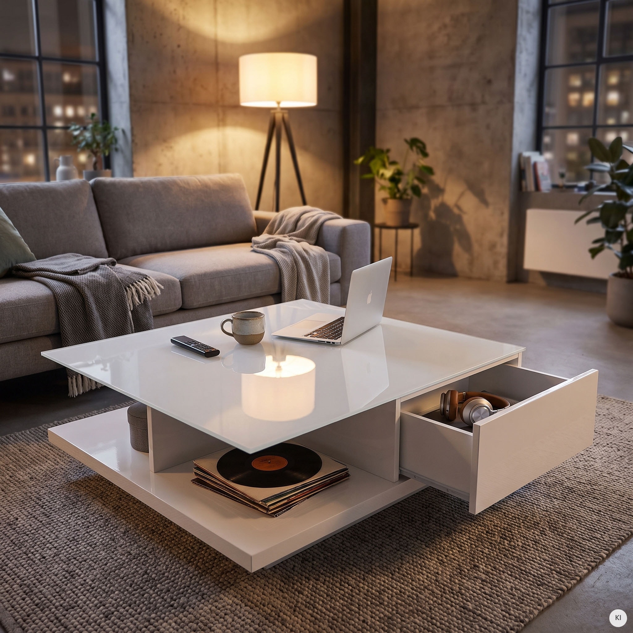 SalesFever Table basse »im minimalistischen Stil« Plateau de table en verre trempé cristallin