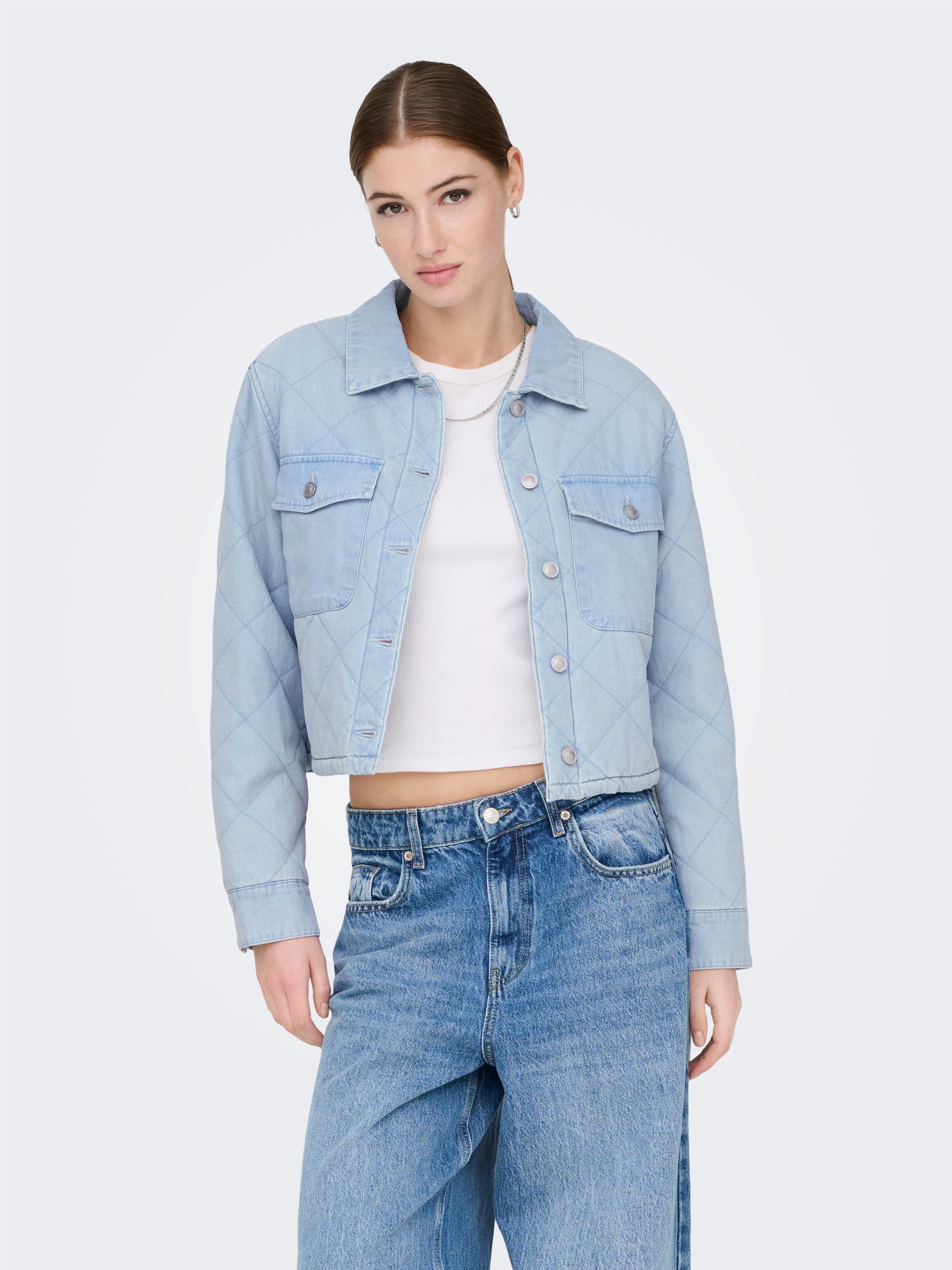 ONLY Kurzjacke »ONLMIST WASHED QUILT JACKET CC OTW« im Denim Look mit gesteppter Optik